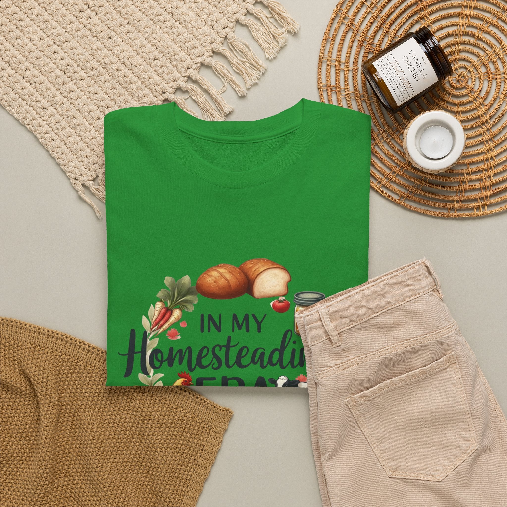 Homesteading Era Tee — Cute Bread, Chickens & Eggs Design
