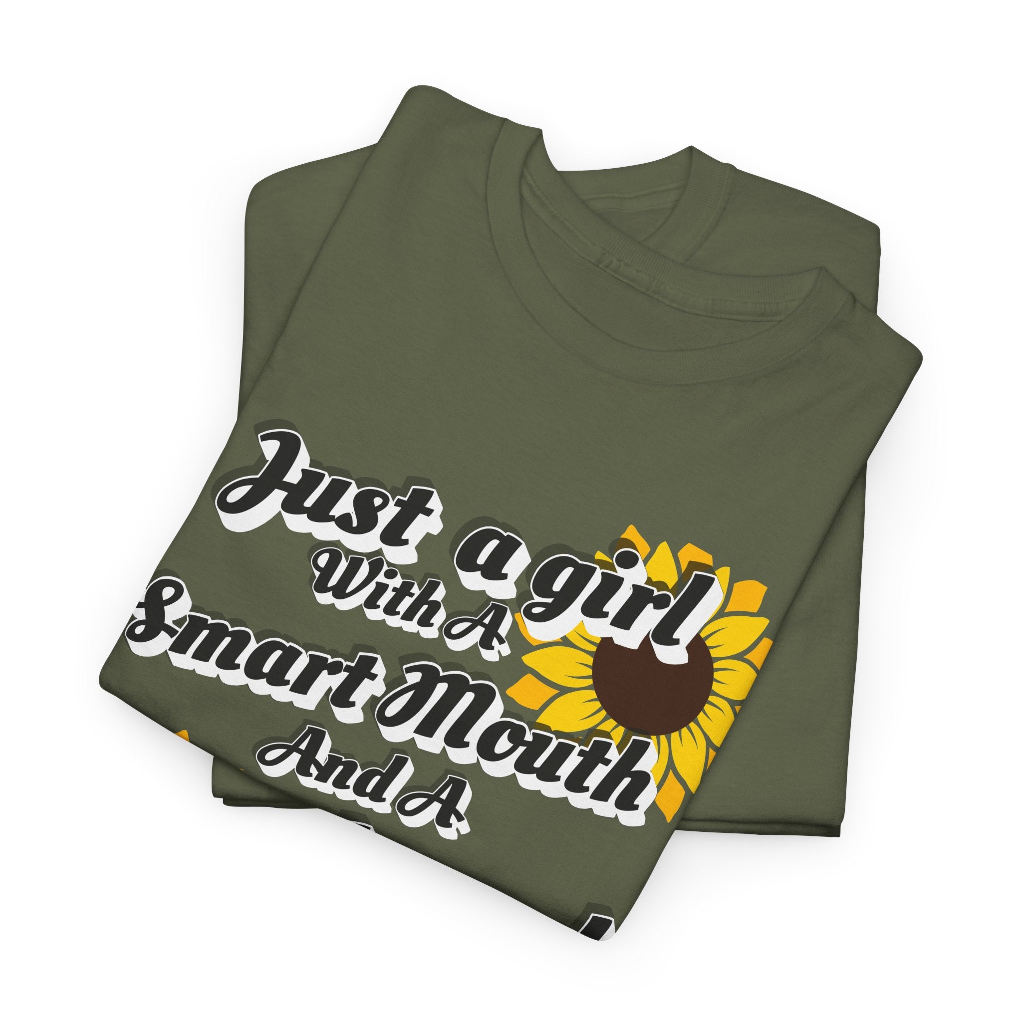 Cornbread Accent T-Shirt – "Just a Girl with a Smart Mouth and a Cornbread Accent" Sunflower Graphic