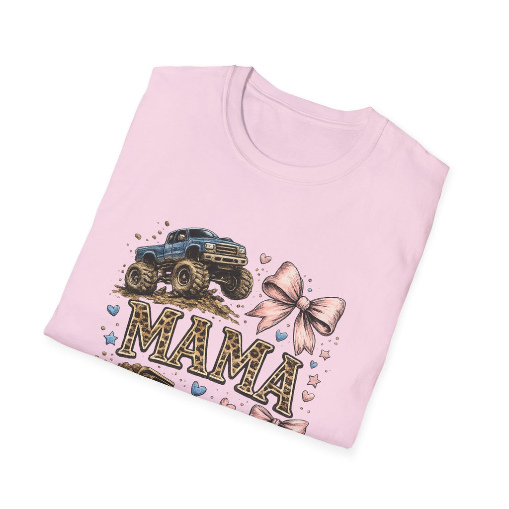Mama Jeep & Ballet Shoes T-Shirt — 'MAMA' Graphic Tee with Trucks, Bows & Ballet Slippers