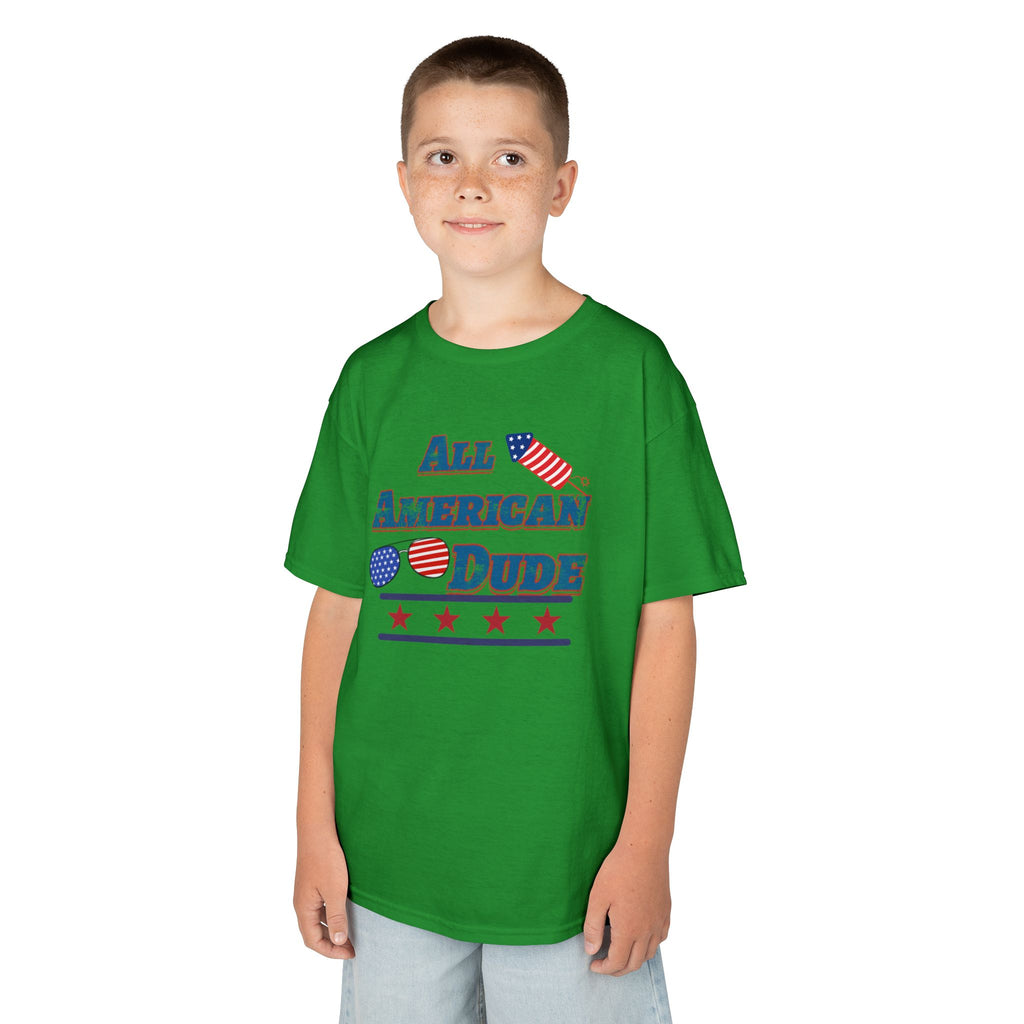 Kids Tee — "All American Dude" Patriotic 4th of July T-Shirt