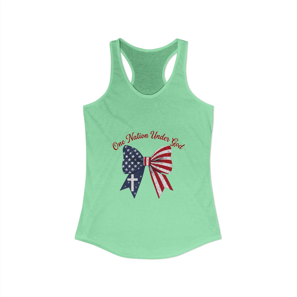 One Nation Under God Patriotic Tank Top — Women's Racerback