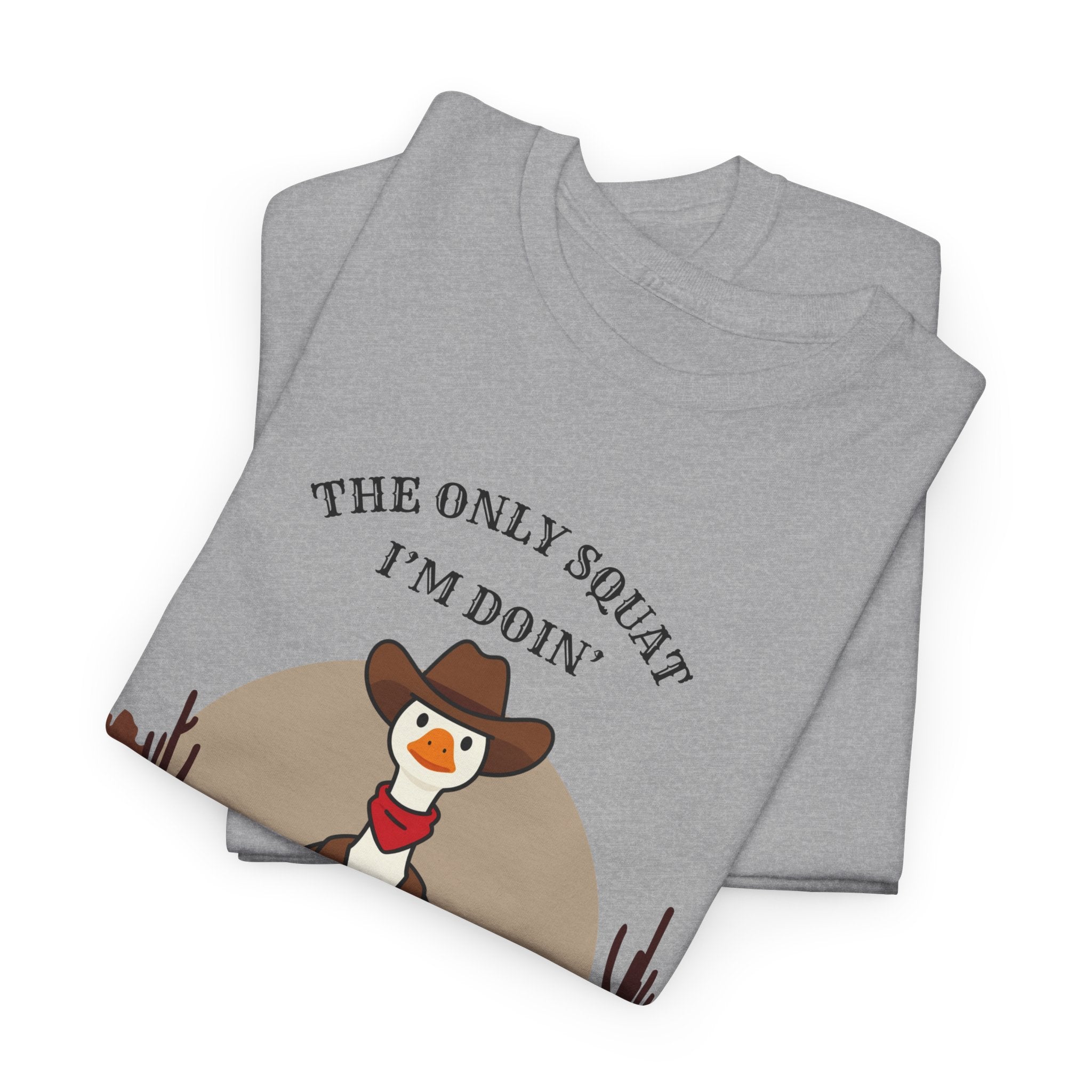 Cowboy Ferret Graphic Tee — "The Only Squat I'm Doin' Is Diddly" Cute Western Animal T-Shirt