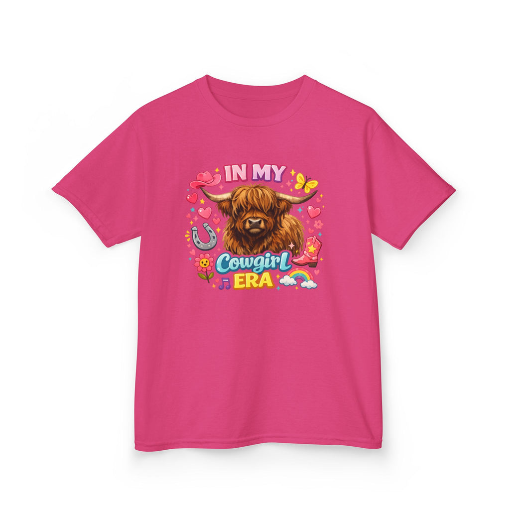 Kids Tee — "In My Cowgirl Era" Highland Cow Graphic