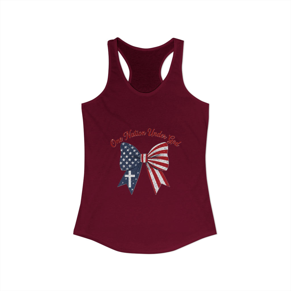 One Nation Under God Patriotic Tank Top — Women's Racerback