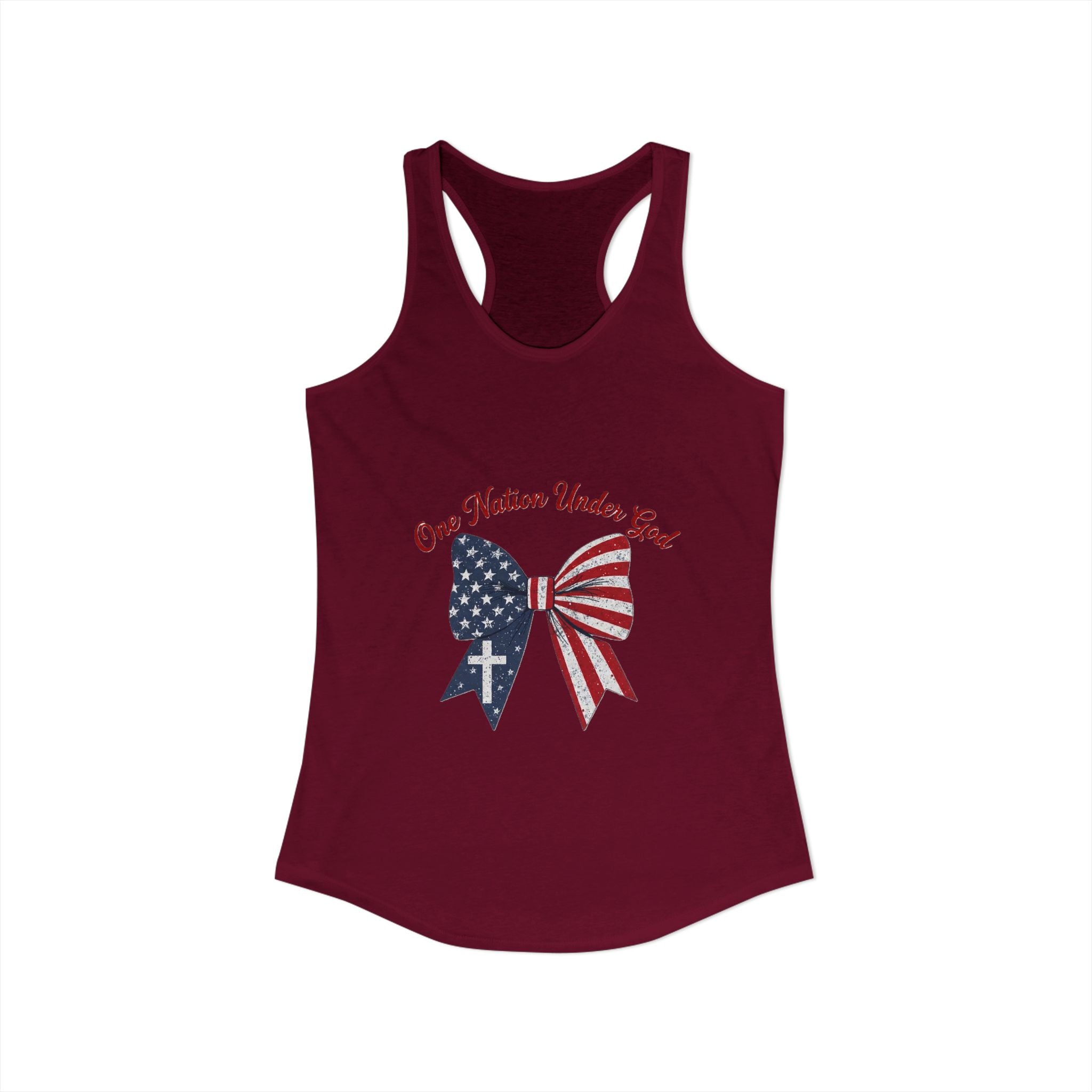 One Nation Under God Patriotic Tank Top — Women's Racerback
