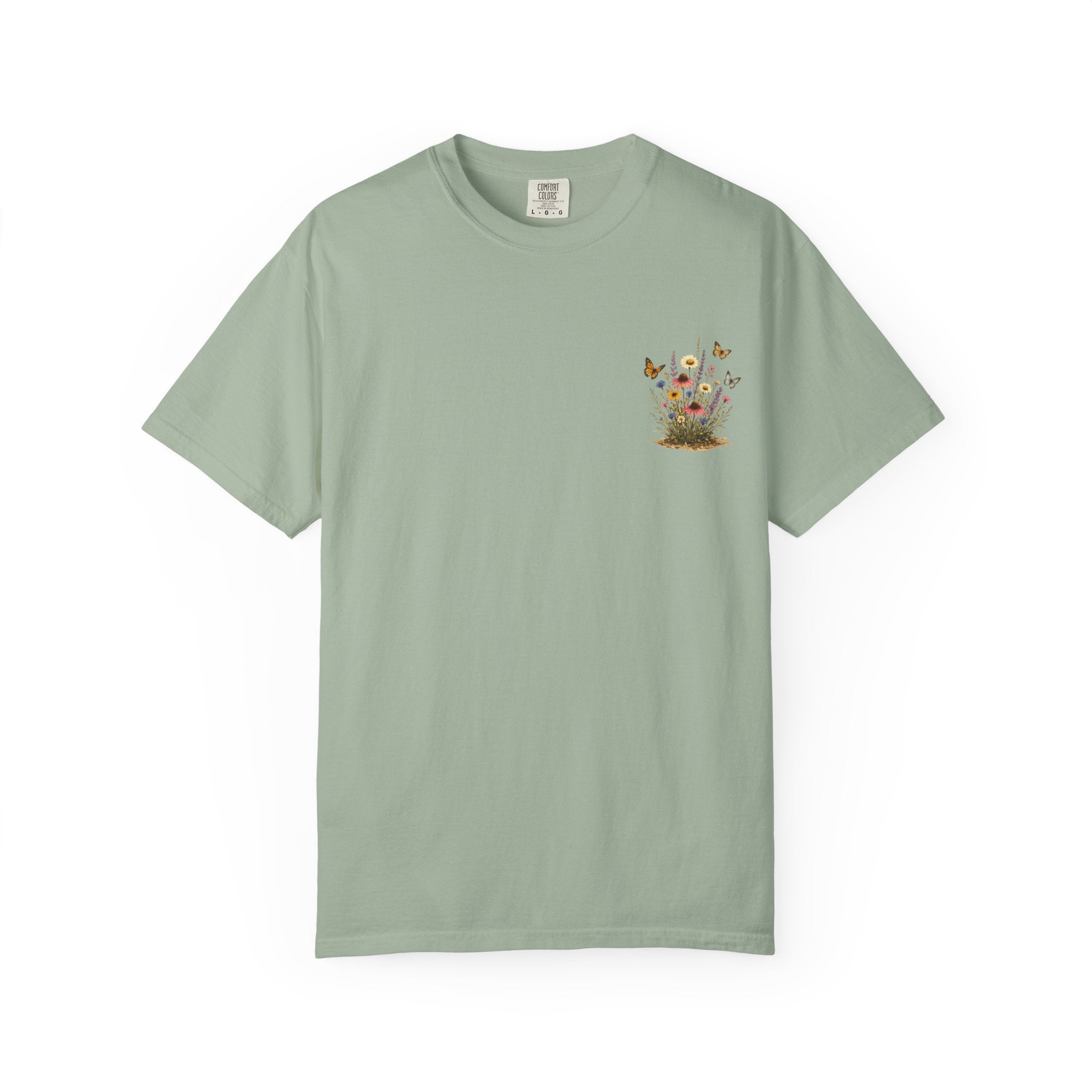 Wildflower Bouquet T-shirt | Backyard Butterflies, Botanical Illustration