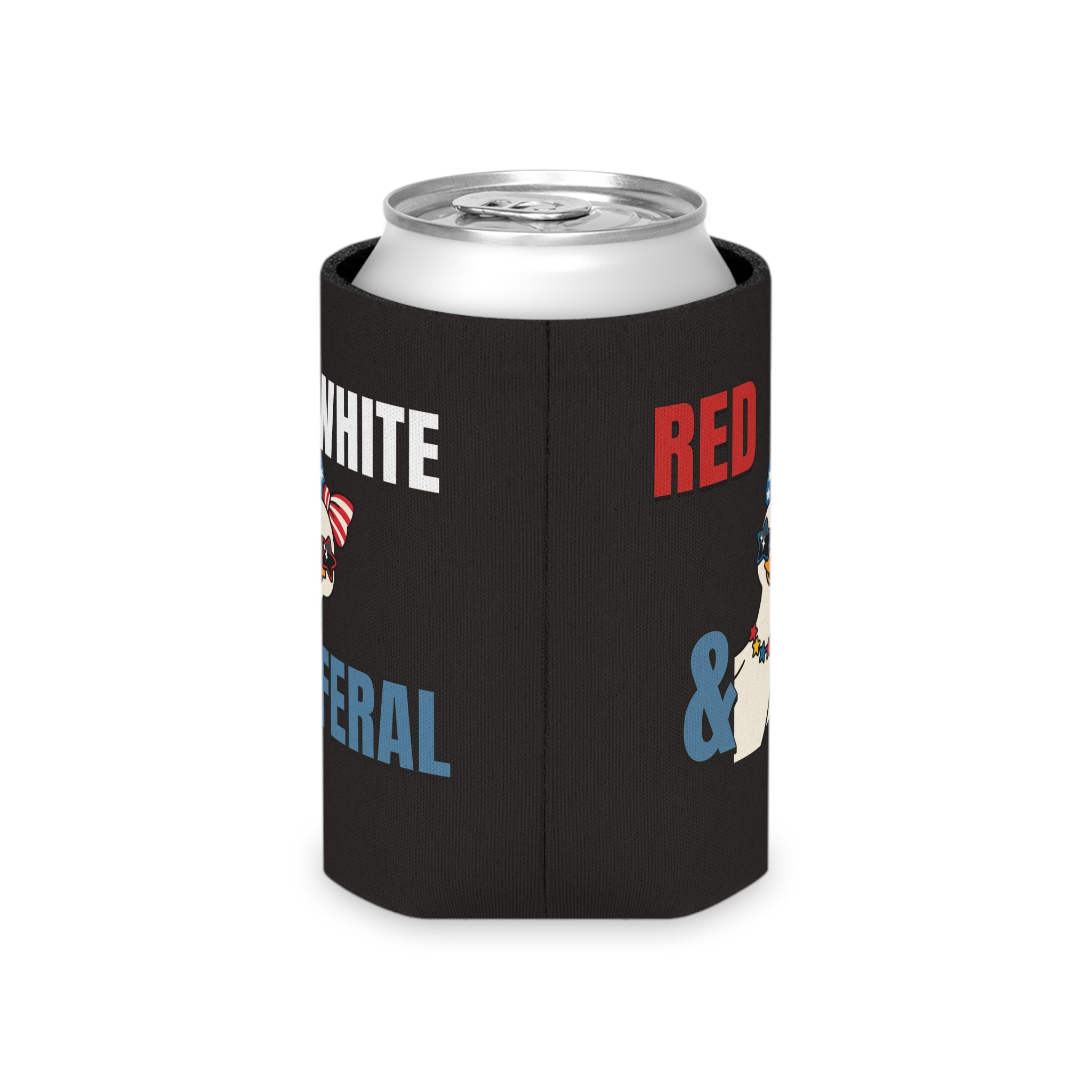 Can Cooler - "Red White & Feral" Patriotic Party Koozie