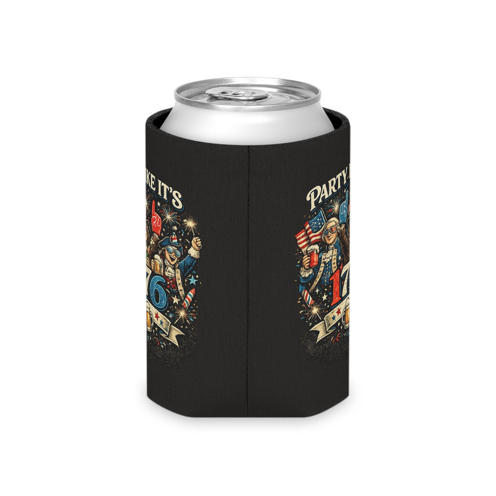 Can Cooler - "Party Like It’s 1776" Patriotic Independence Day Beer Koozie