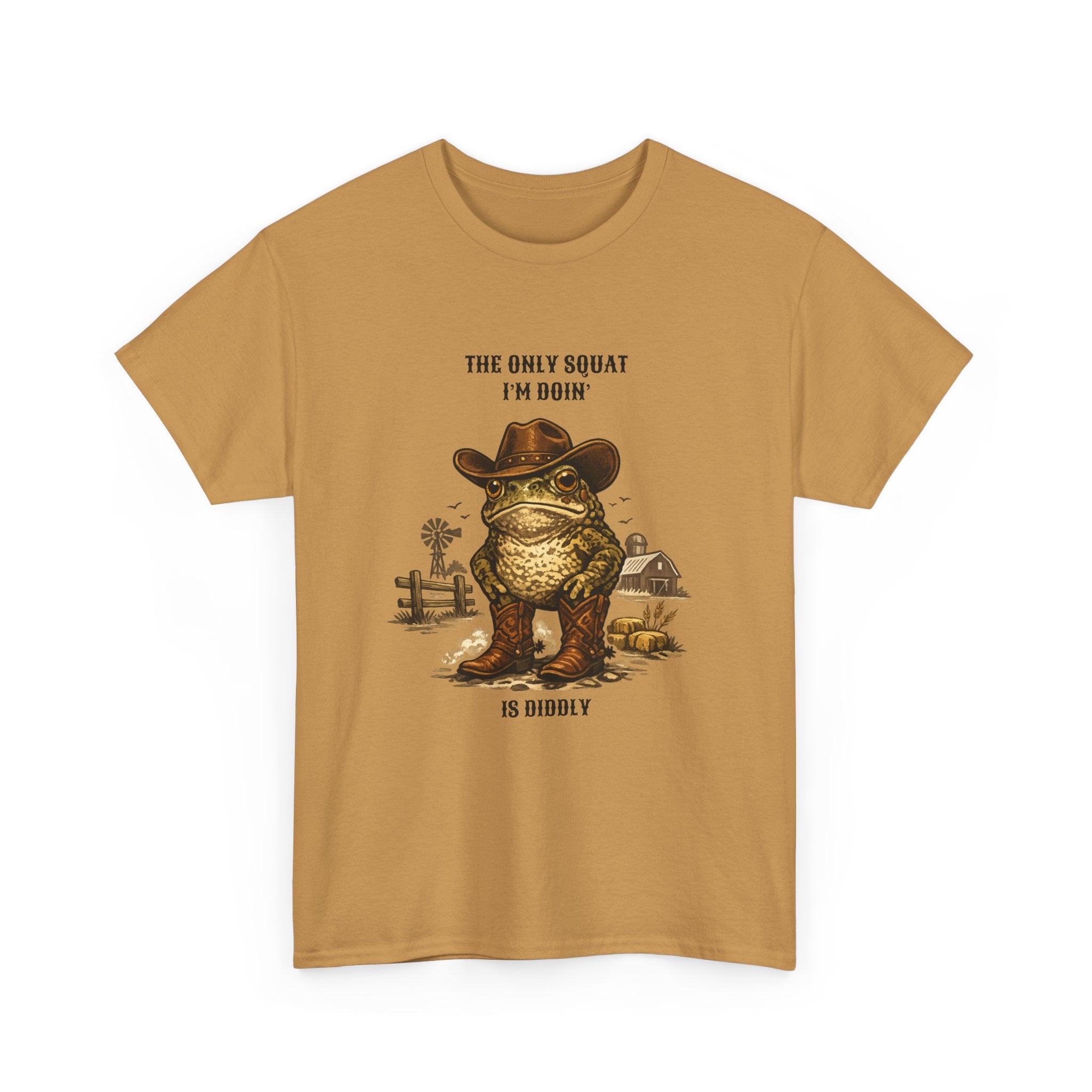 Frog Cowboy Tee — “The Only Squat I’m Doin’ Is Diddle” Funny Western Graphic T-Shirt