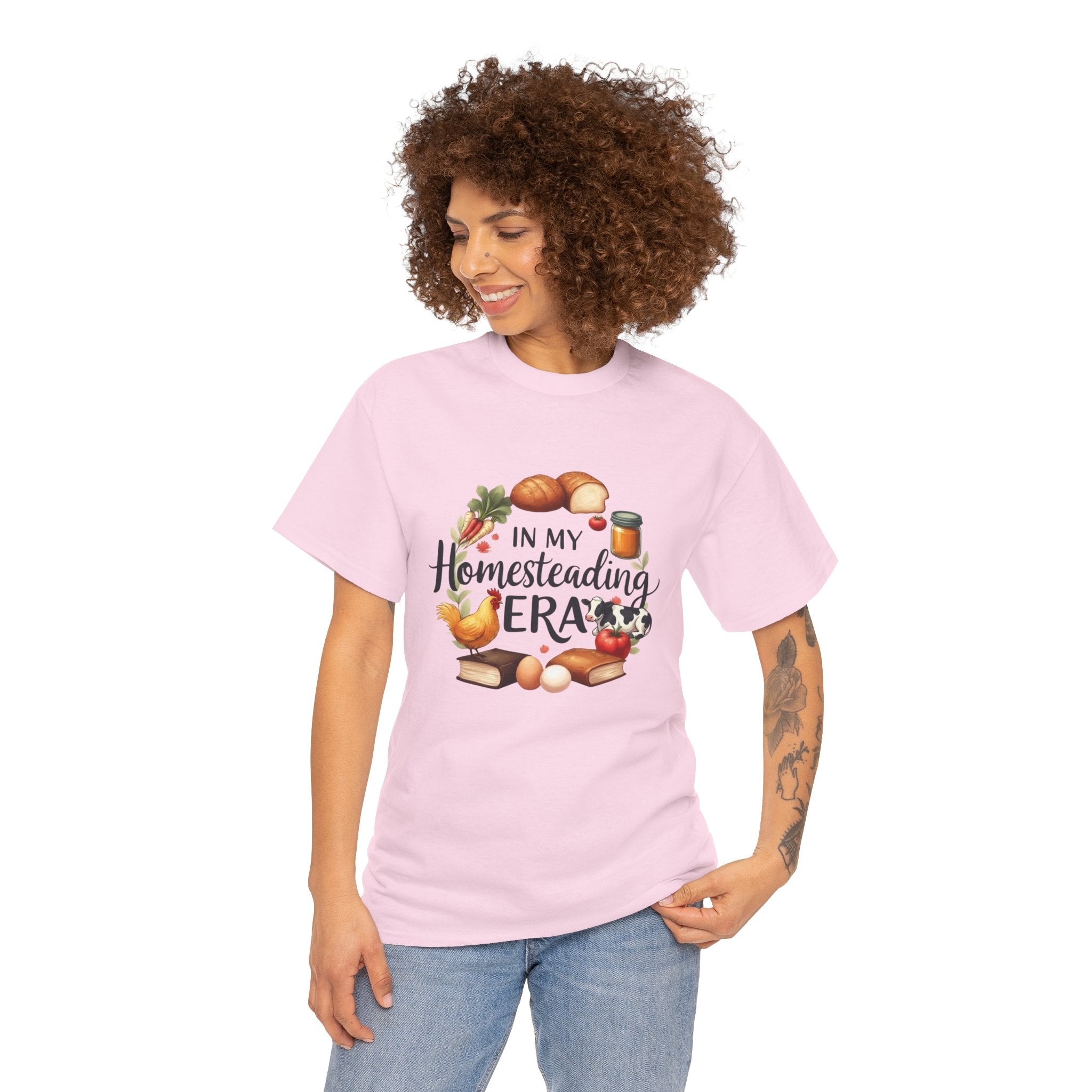 Homesteading Era Tee — Cute Bread, Chickens & Eggs Design
