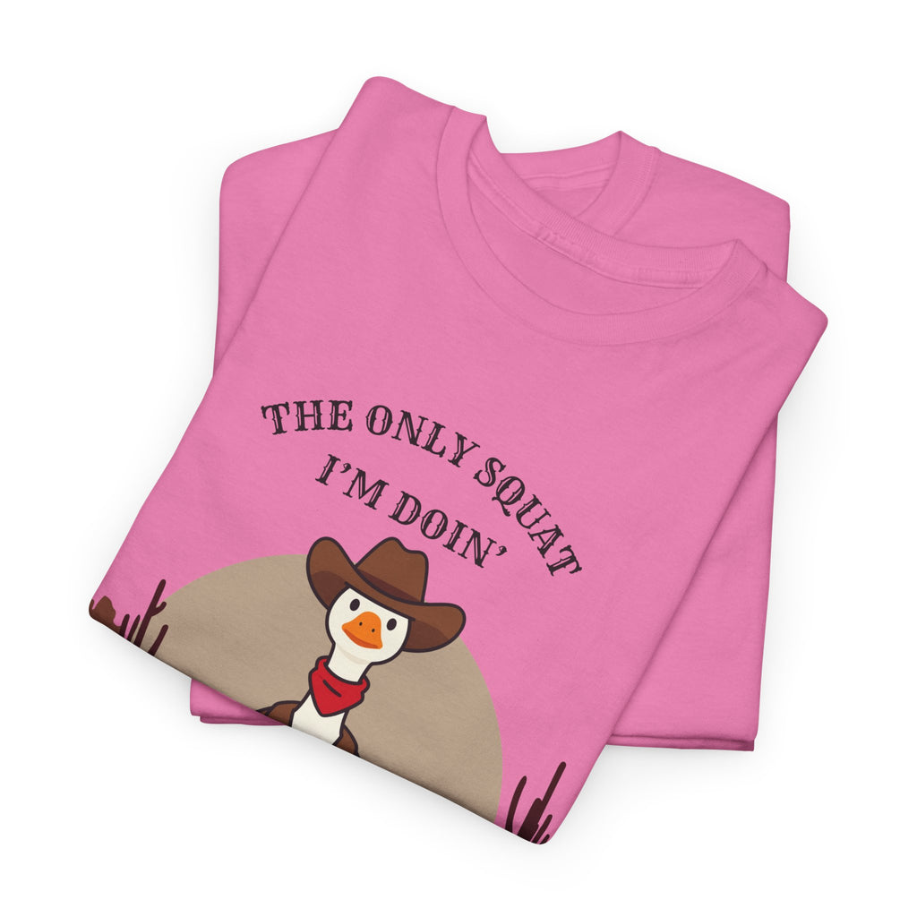 Cowboy Ferret Graphic Tee — "The Only Squat I'm Doin' Is Diddly" Cute Western Animal T-Shirt