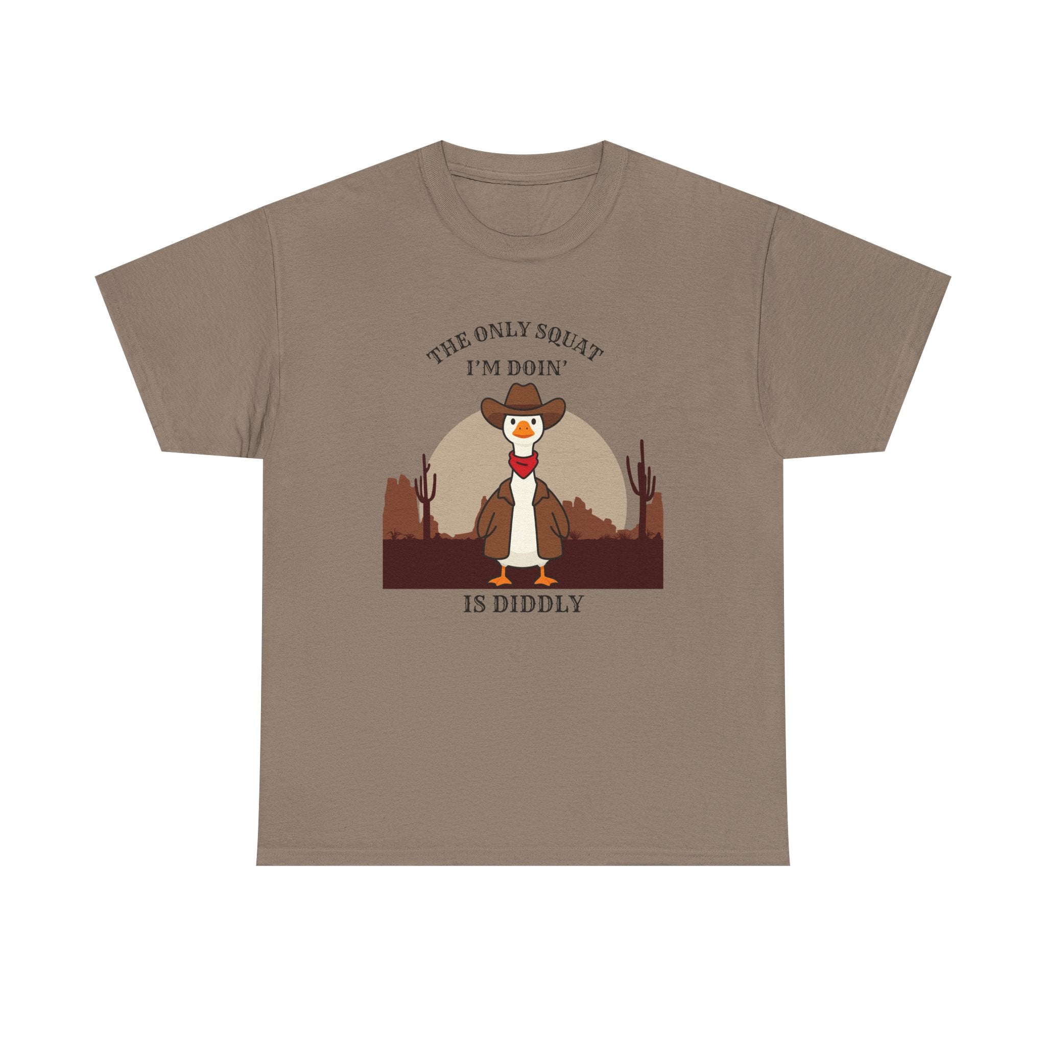 Cowboy Ferret Graphic Tee — "The Only Squat I'm Doin' Is Diddly" Cute Western Animal T-Shirt