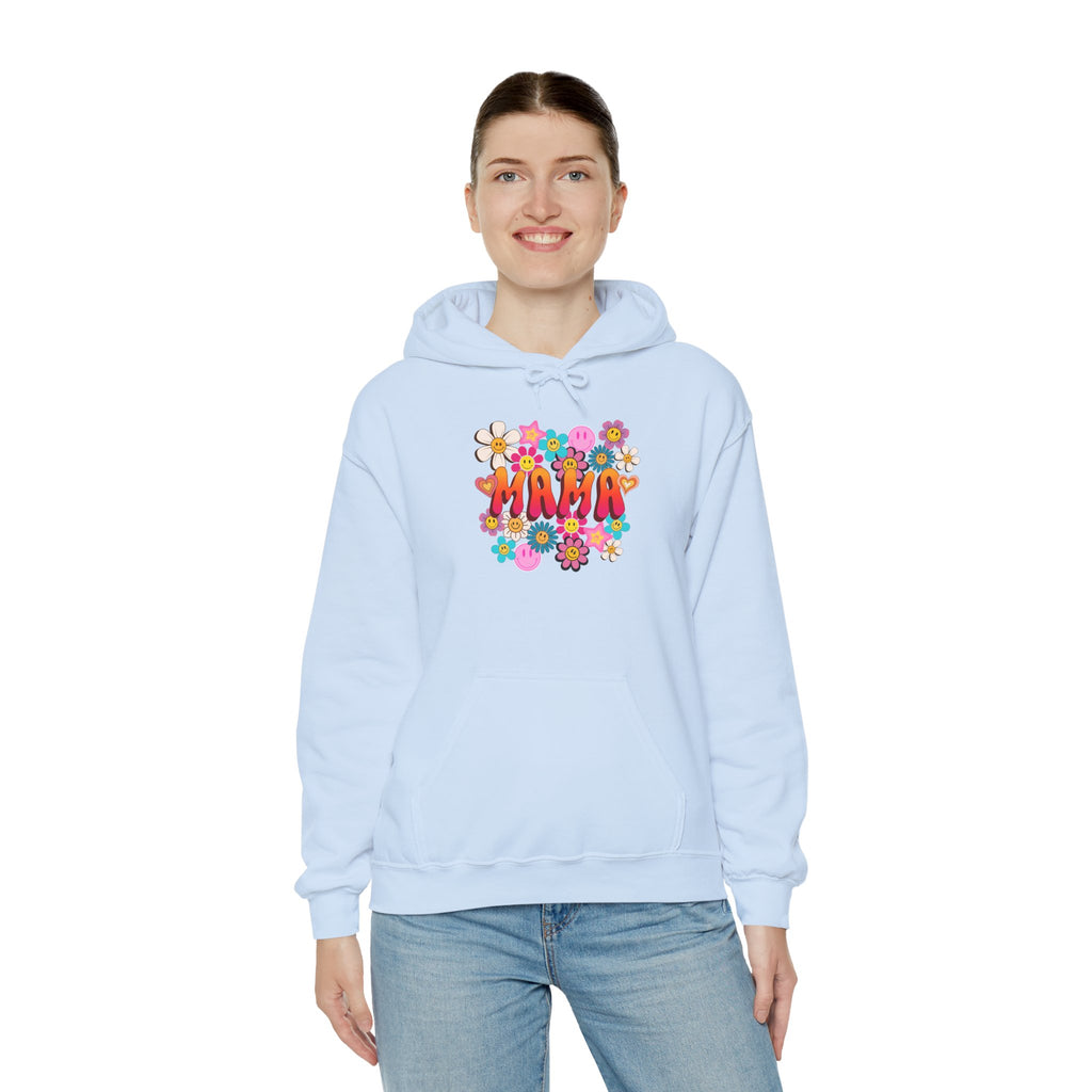 Mama Floral Hoodie — Retro Flower Power "Mama" Sweatshirt