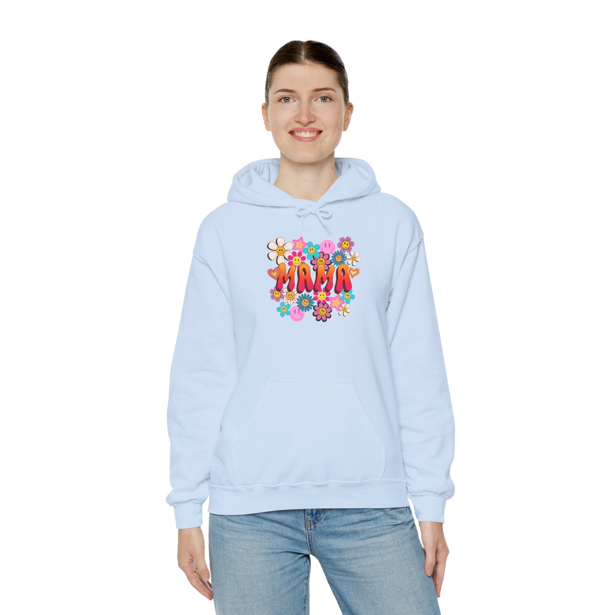 Mama Floral Hoodie — Retro Flower Power "Mama" Sweatshirt