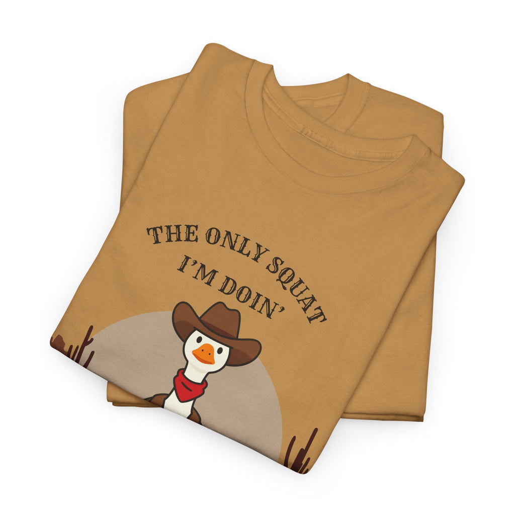 Cowboy Ferret Graphic Tee — "The Only Squat I'm Doin' Is Diddly" Cute Western Animal T-Shirt