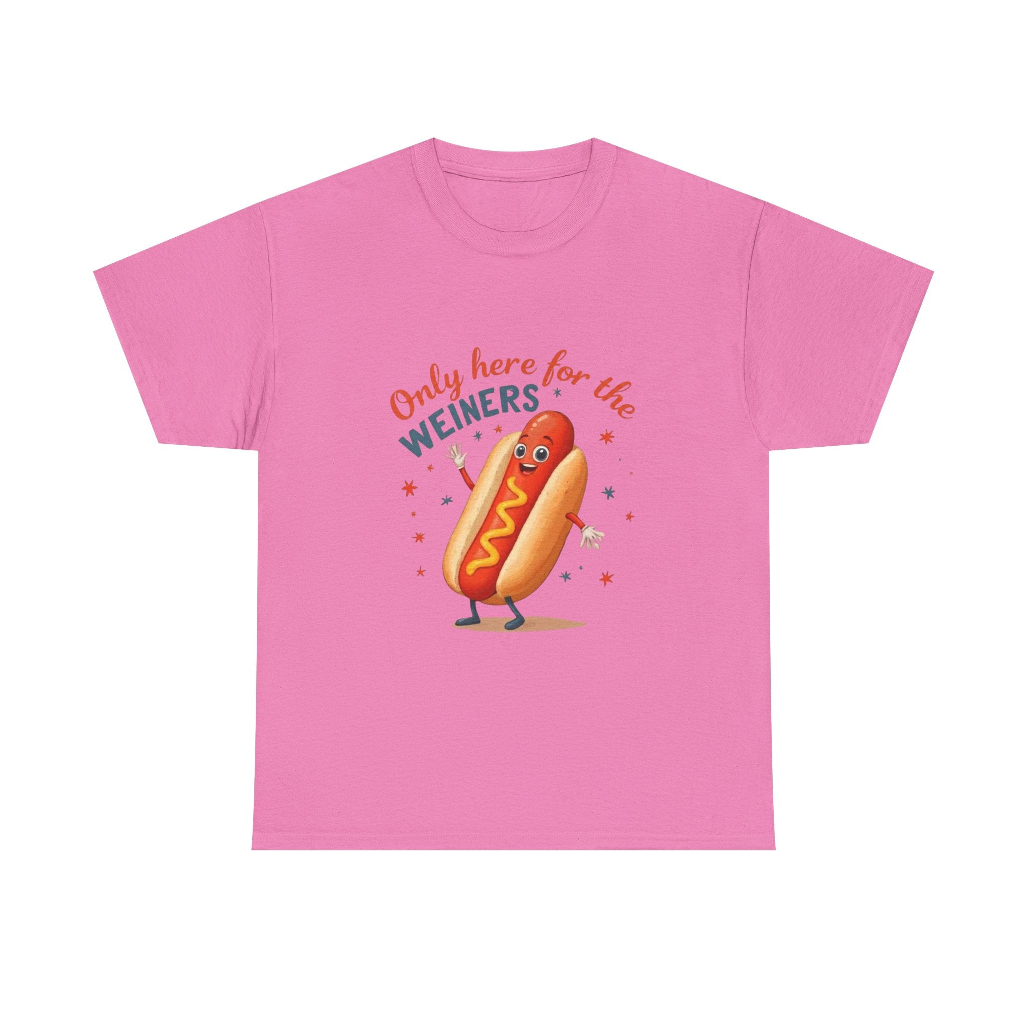 Funny Hot Dog Tee — "Only Here for the Weiners" Graphic T-Shirt