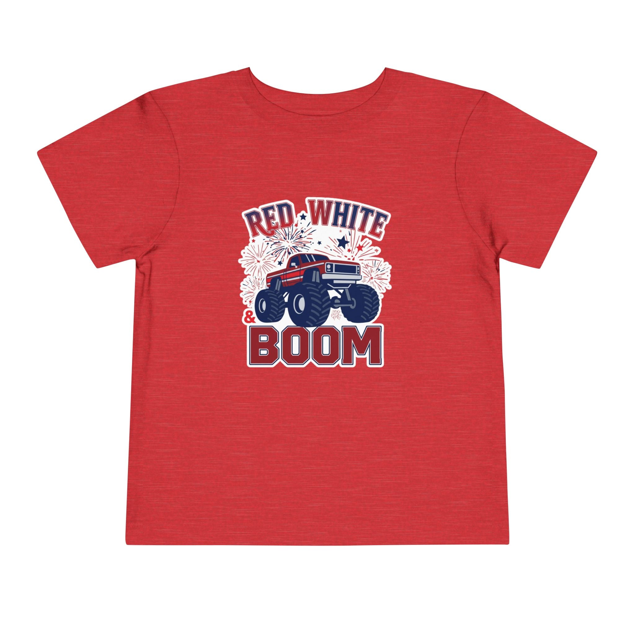 Toddler Tee - "Red, White & Boom" Monster Truck 4th of July Shirt