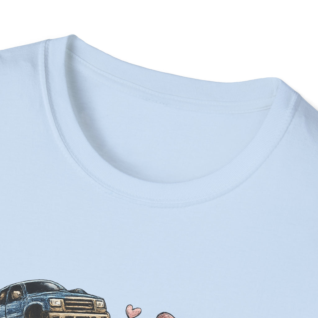 Mama Jeep & Ballet Shoes T-Shirt — 'MAMA' Graphic Tee with Trucks, Bows & Ballet Slippers