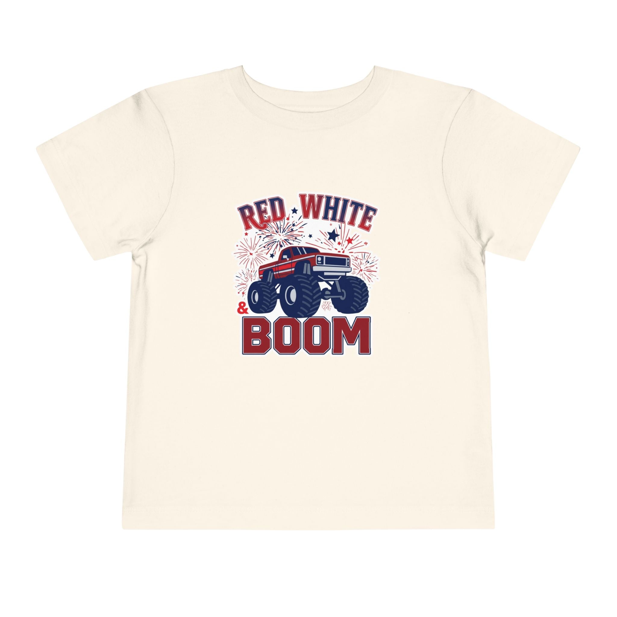 Toddler Tee - "Red, White & Boom" Monster Truck 4th of July Shirt