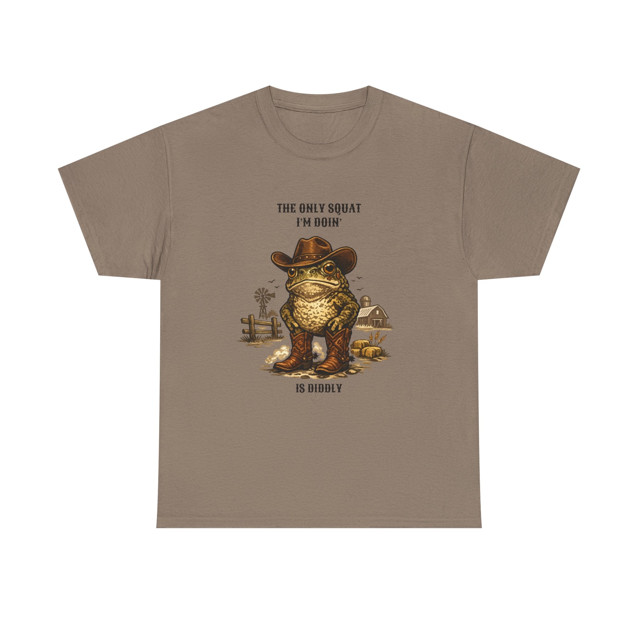 Frog Cowboy Tee — “The Only Squat I’m Doin’ Is Diddle” Funny Western Graphic T-Shirt