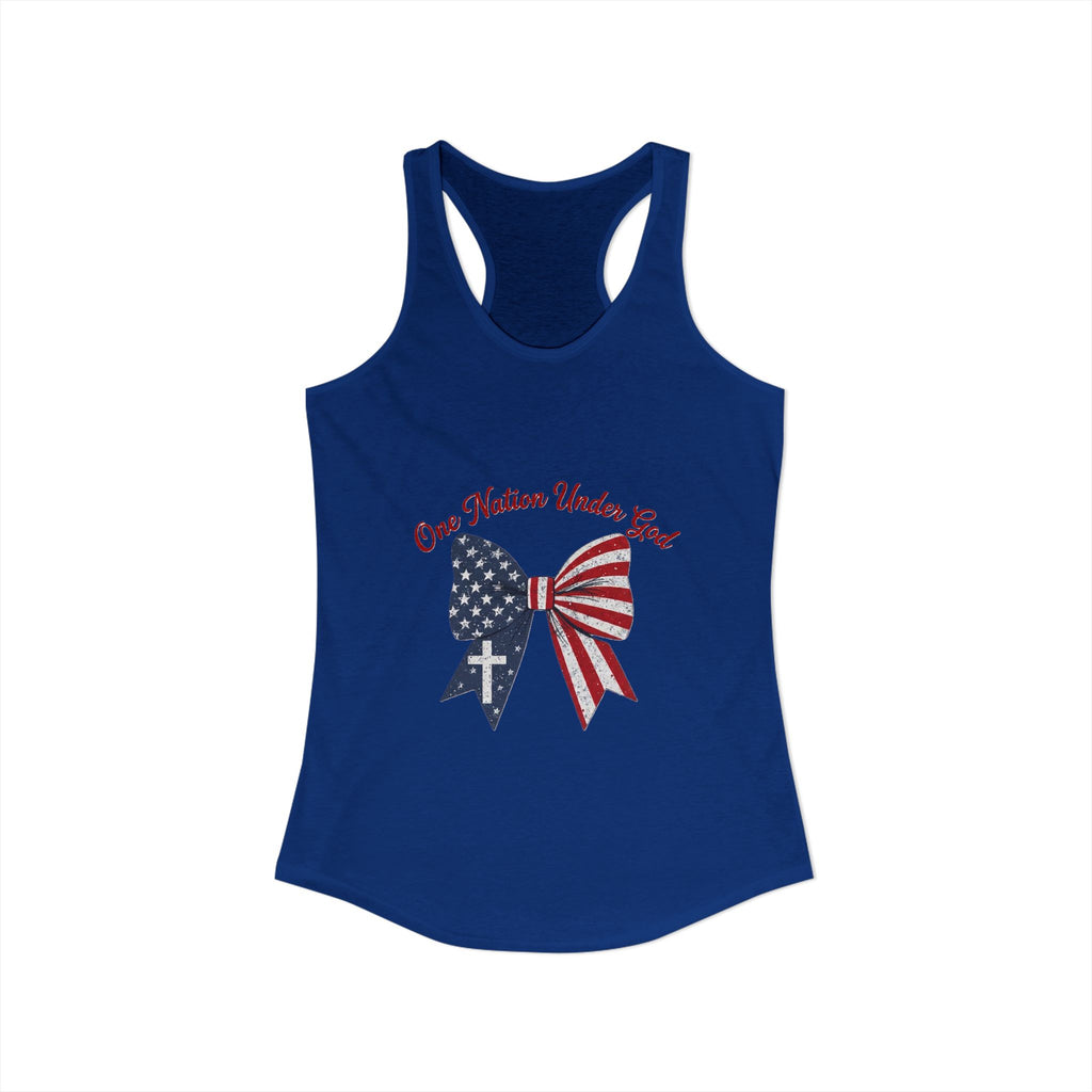 One Nation Under God Patriotic Tank Top — Women's Racerback