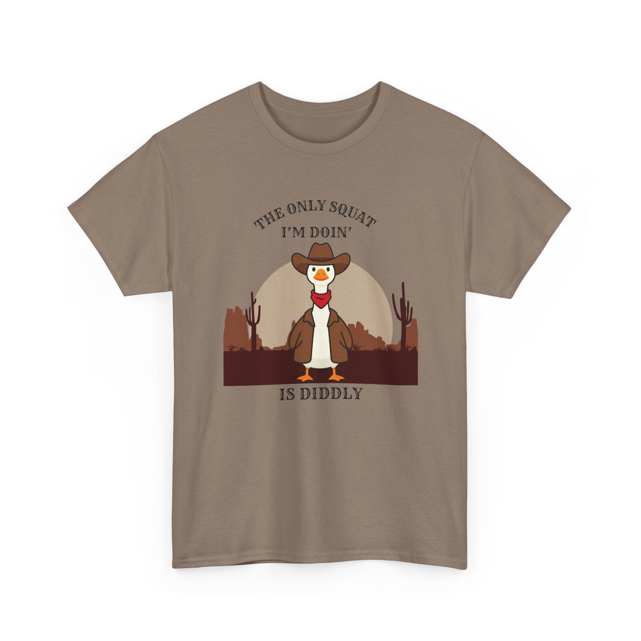 Cowboy Ferret Graphic Tee — "The Only Squat I'm Doin' Is Diddly" Cute Western Animal T-Shirt