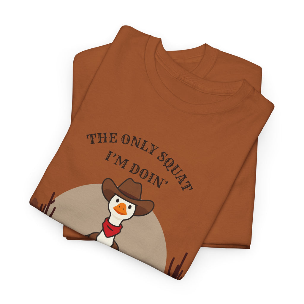 Cowboy Ferret Graphic Tee — "The Only Squat I'm Doin' Is Diddly" Cute Western Animal T-Shirt