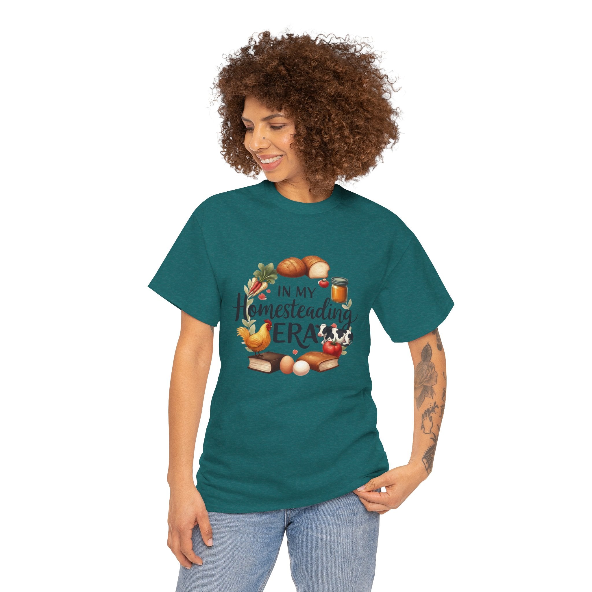 Homesteading Era Tee — Cute Bread, Chickens & Eggs Design