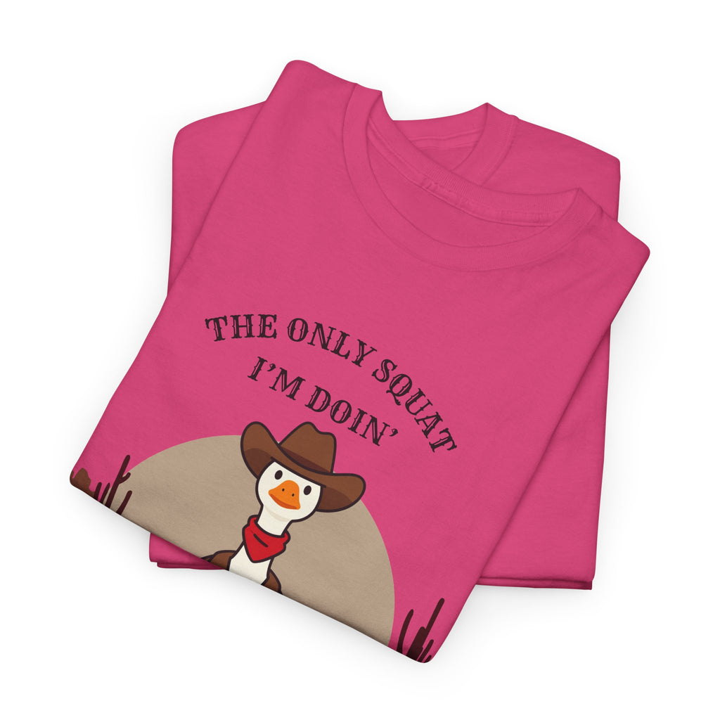 Cowboy Ferret Graphic Tee — "The Only Squat I'm Doin' Is Diddly" Cute Western Animal T-Shirt