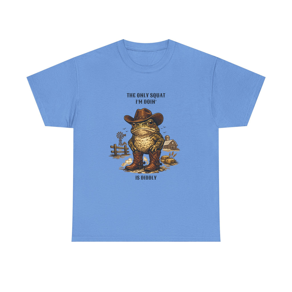 Frog Cowboy Tee — “The Only Squat I’m Doin’ Is Diddle” Funny Western Graphic T-Shirt