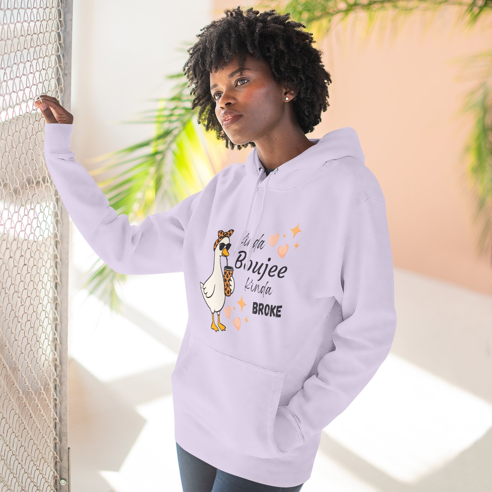 Duck Graphic Hoodie — "A Little Boujee, Kinda Broke" Cute Casual Pullover