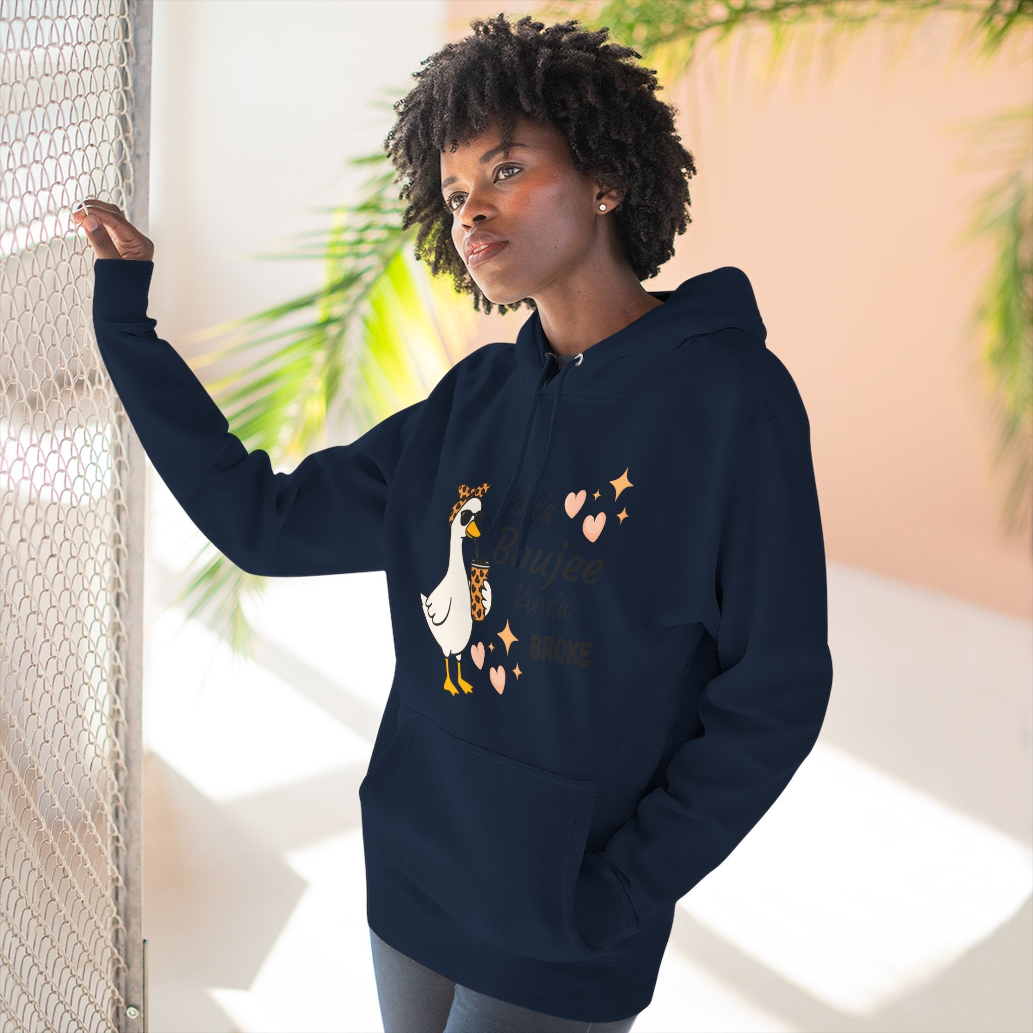 Duck Graphic Hoodie — "A Little Boujee, Kinda Broke" Cute Casual Pullover