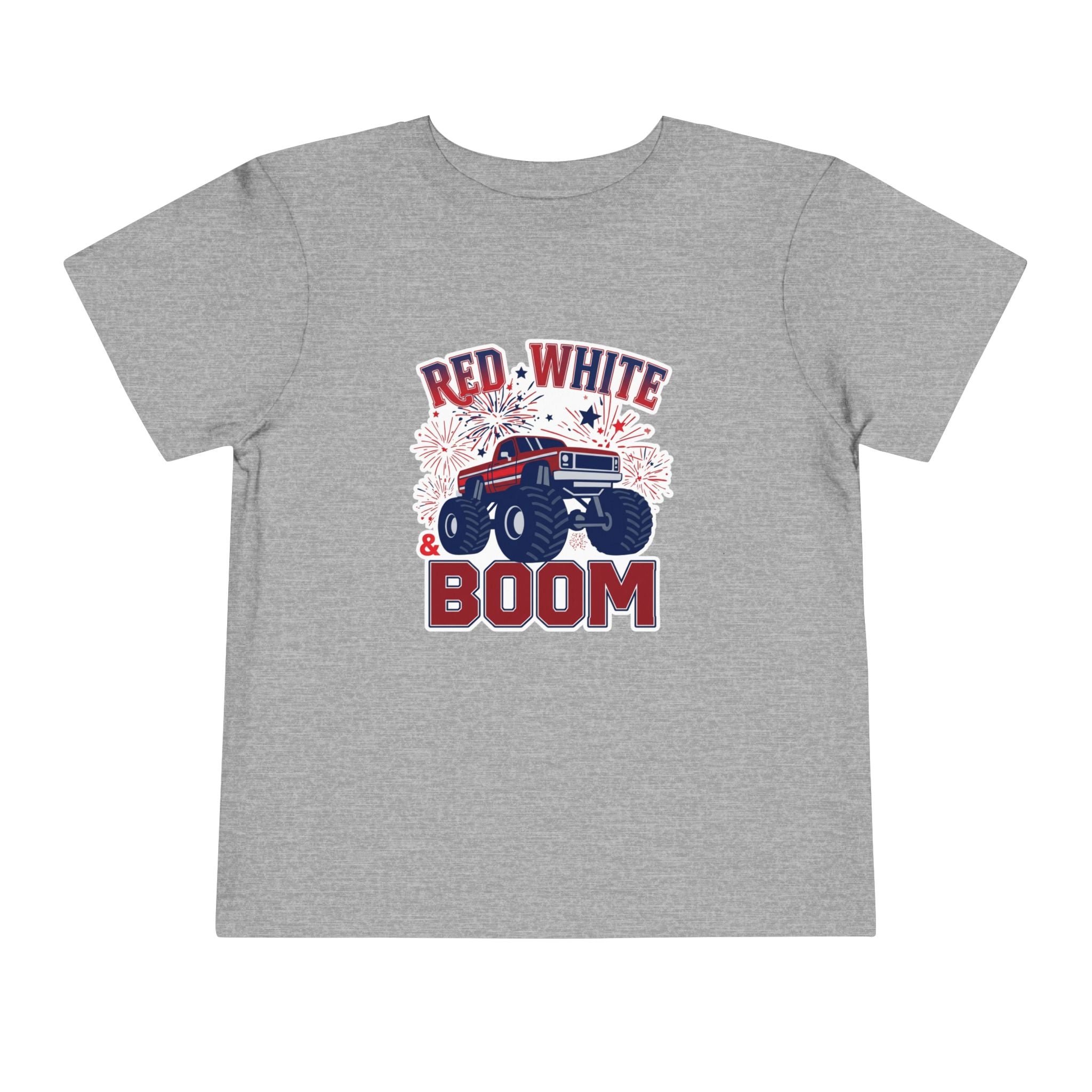 Toddler Tee - "Red, White & Boom" Monster Truck 4th of July Shirt