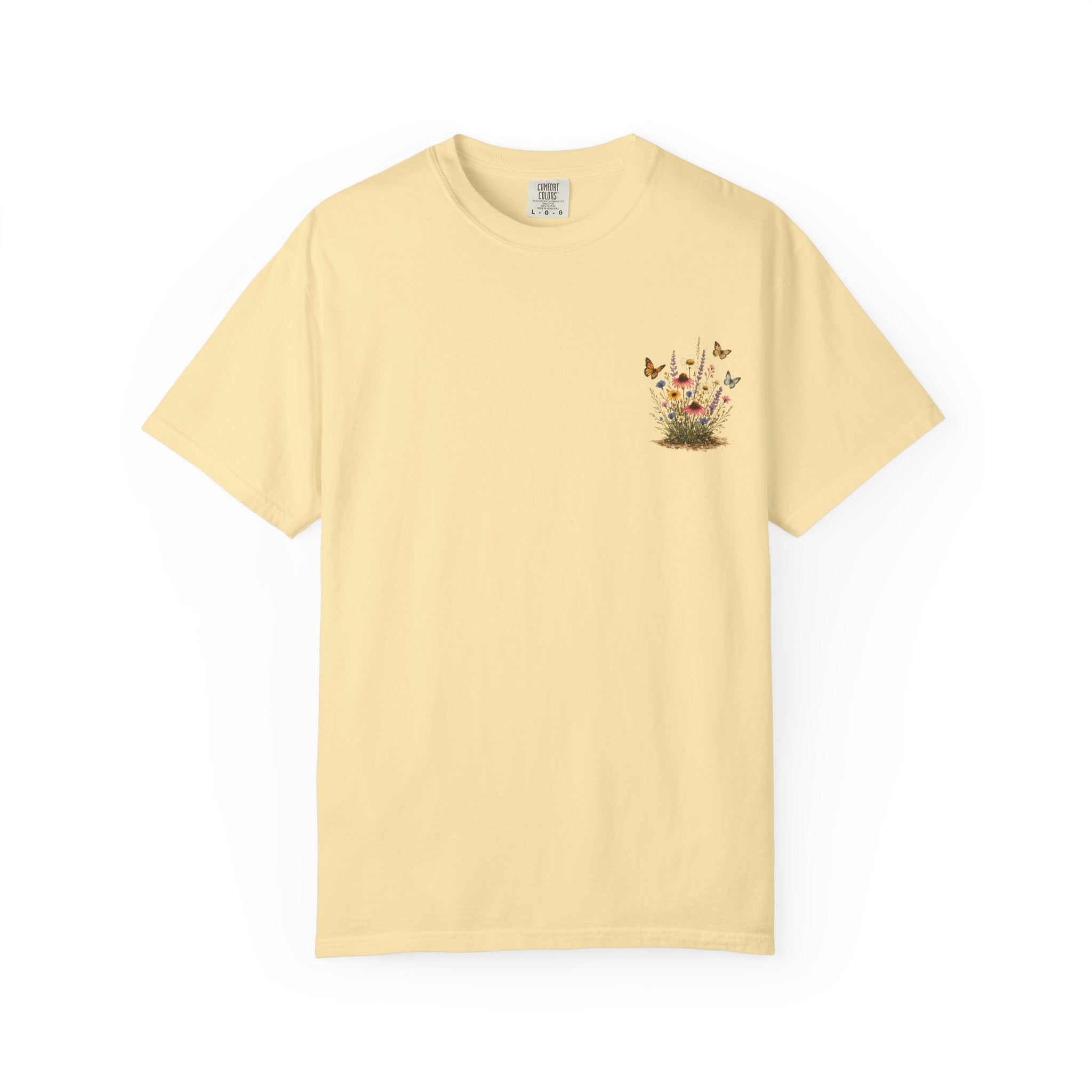 Wildflower Bouquet T-shirt | Backyard Butterflies, Botanical Illustration