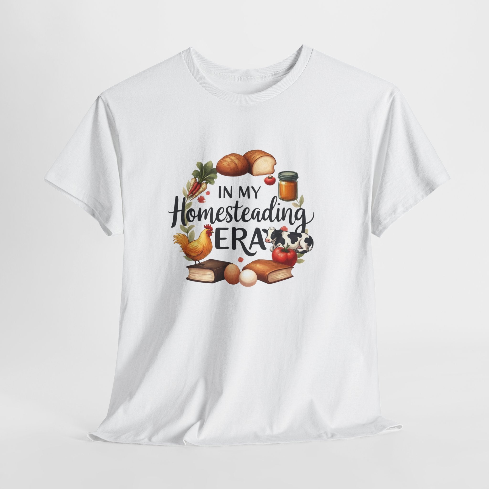 Homesteading Era Tee — Cute Bread, Chickens & Eggs Design