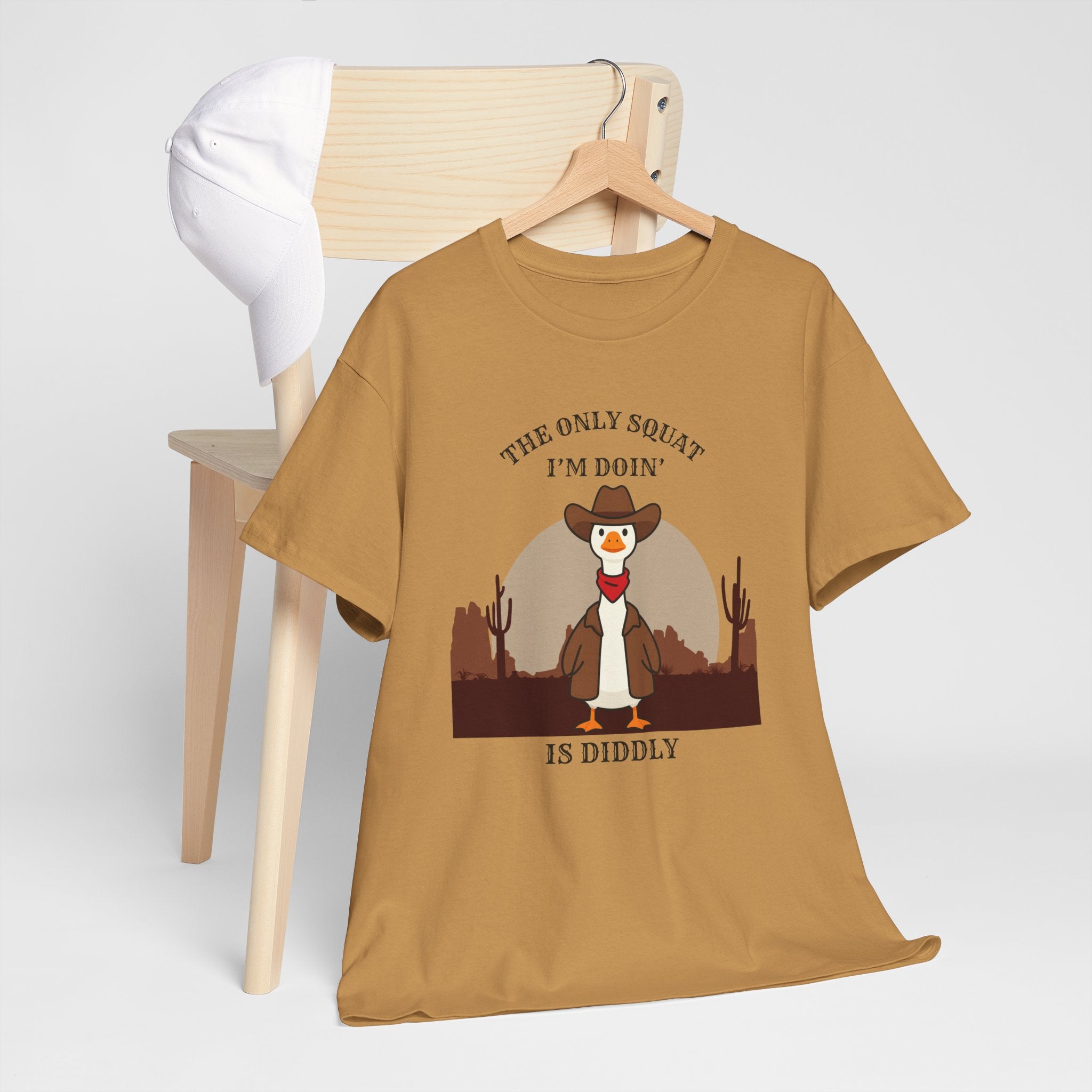 Cowboy Ferret Graphic Tee — "The Only Squat I'm Doin' Is Diddly" Cute Western Animal T-Shirt