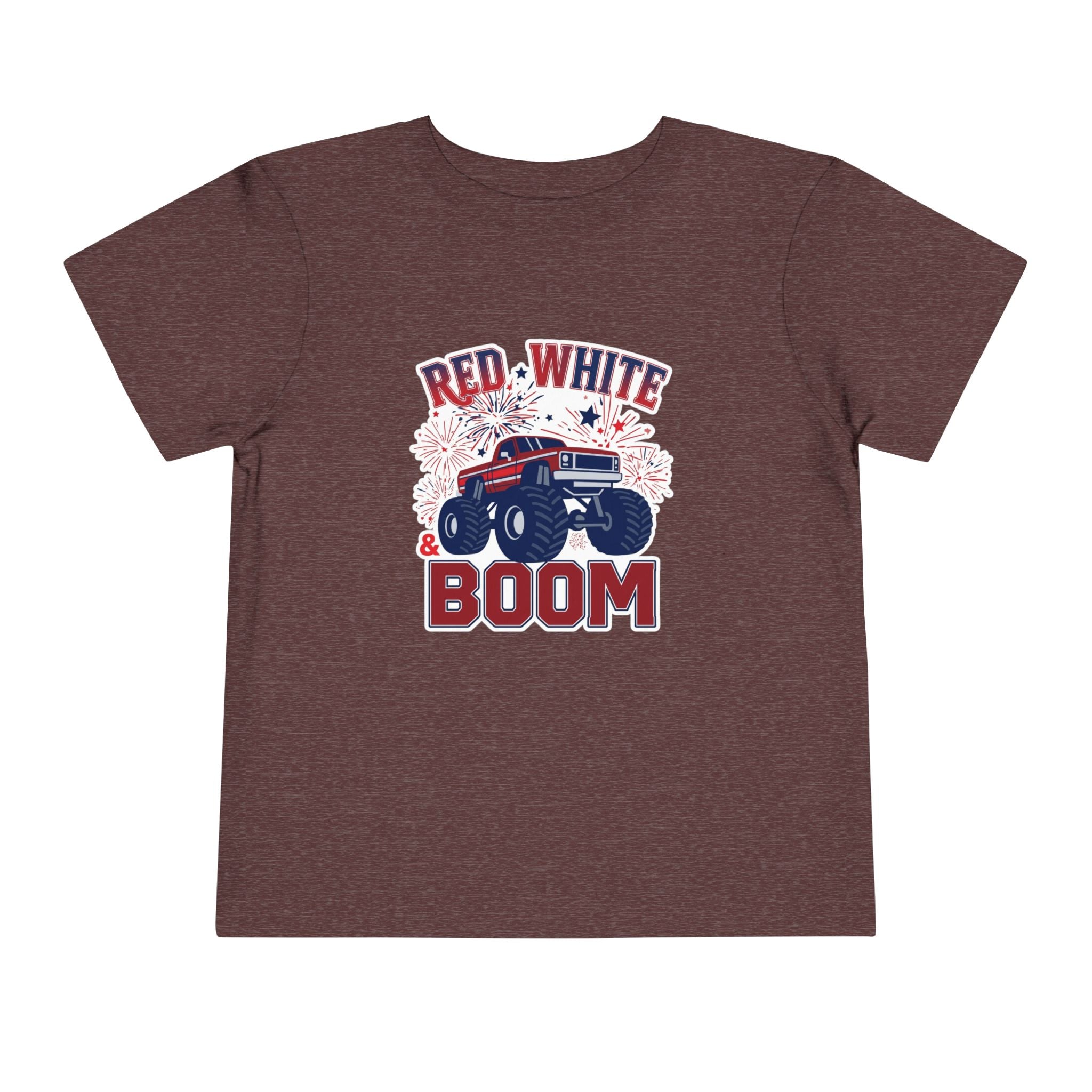 Toddler Tee - "Red, White & Boom" Monster Truck 4th of July Shirt