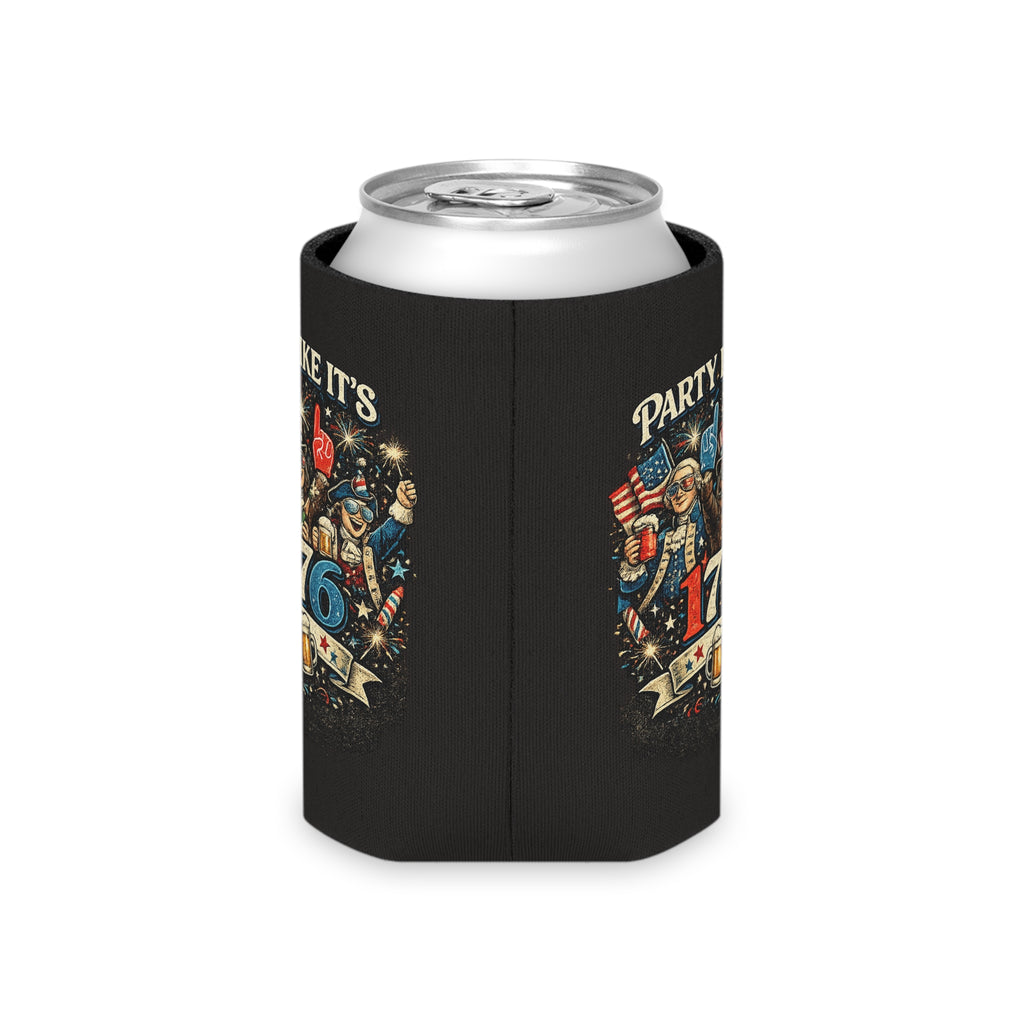 Can Cooler - "Party Like It’s 1776" Patriotic Independence Day Beer Koozie