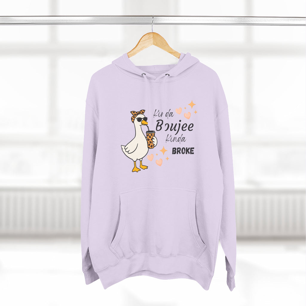 Duck Graphic Hoodie — "A Little Boujee, Kinda Broke" Cute Casual Pullover
