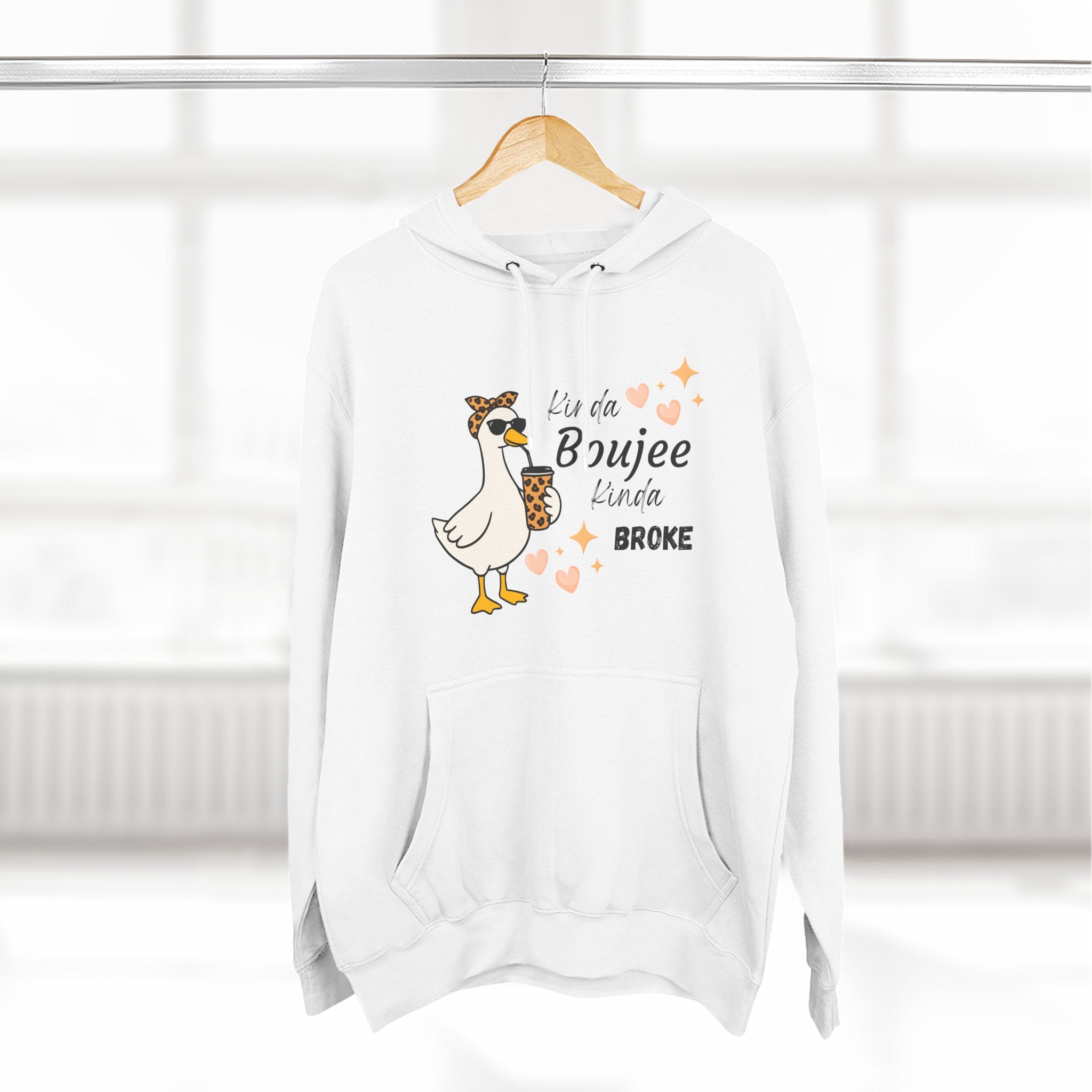 Duck Graphic Hoodie — "A Little Boujee, Kinda Broke" Cute Casual Pullover