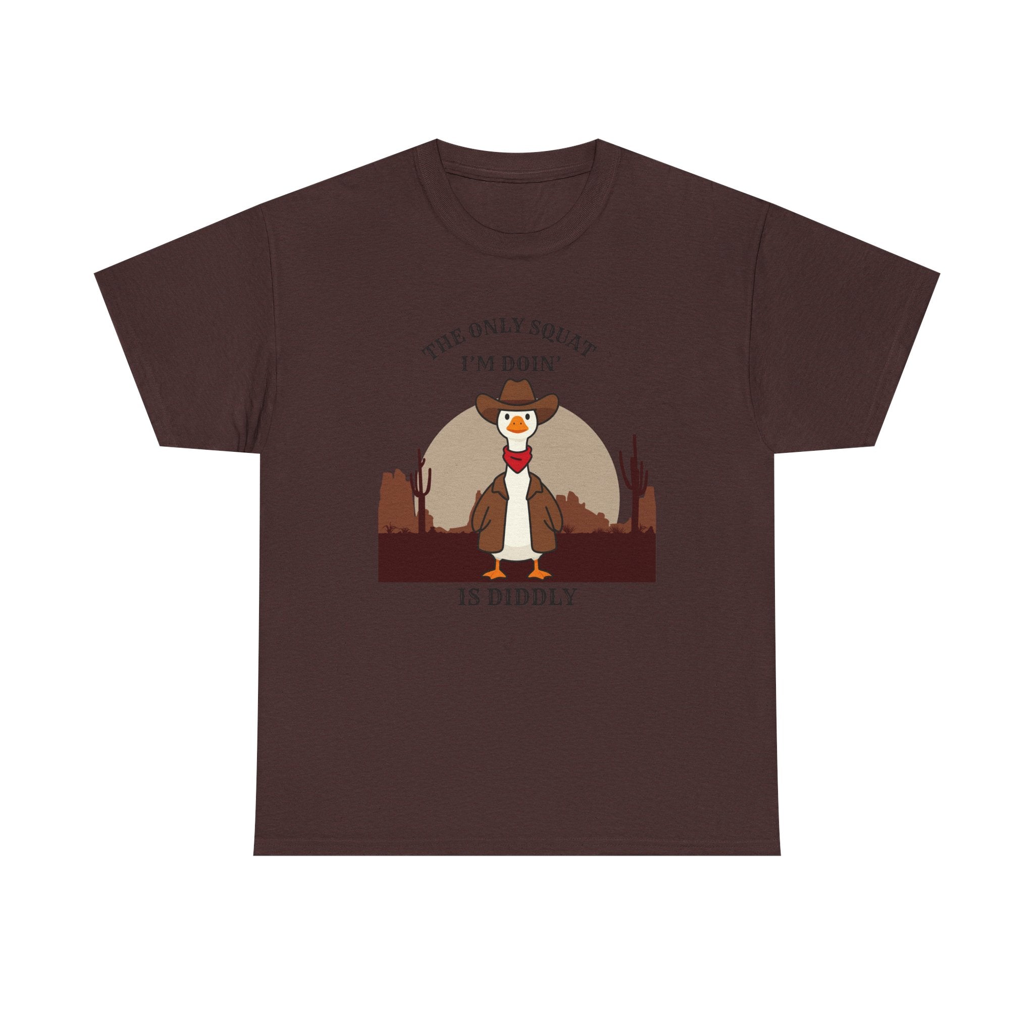 Cowboy Ferret Graphic Tee — "The Only Squat I'm Doin' Is Diddly" Cute Western Animal T-Shirt