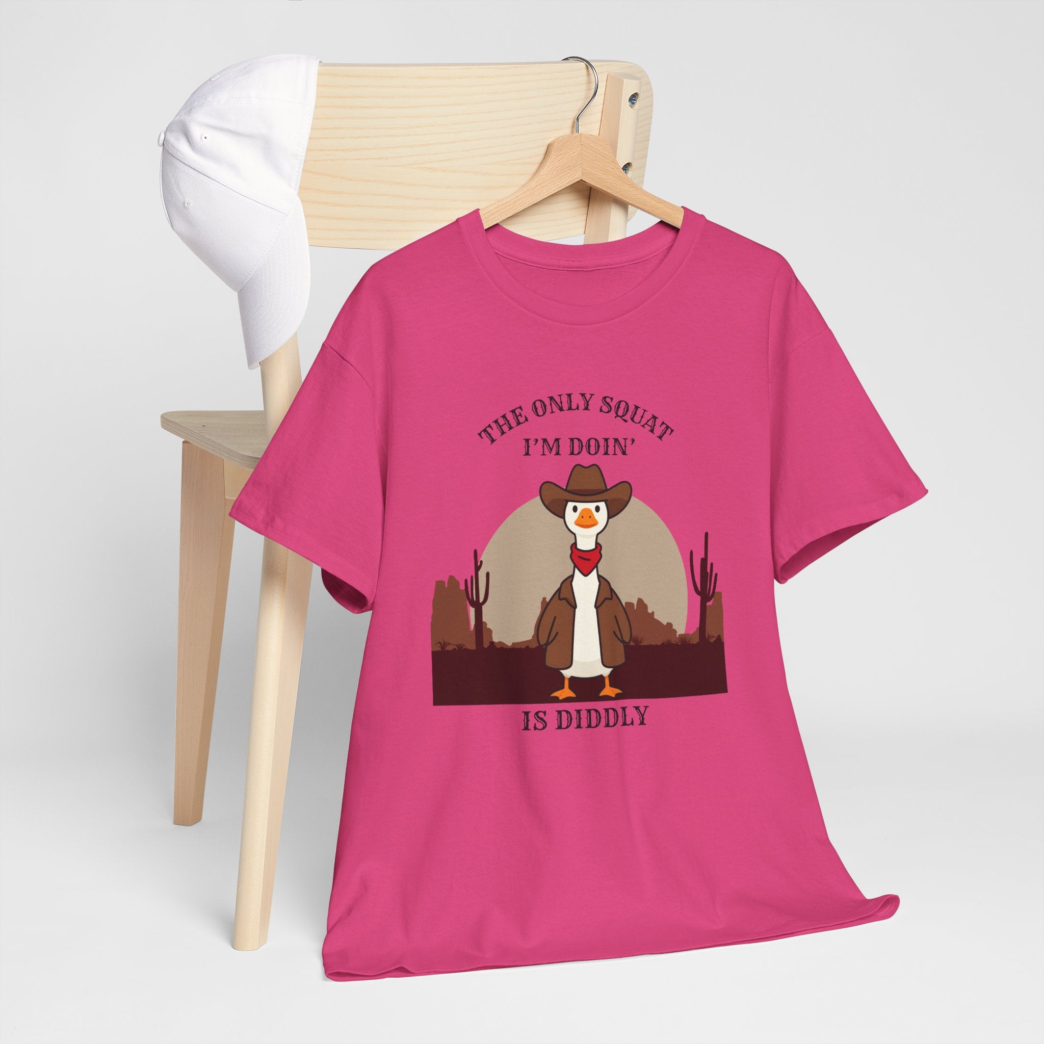 Cowboy Ferret Graphic Tee — "The Only Squat I'm Doin' Is Diddly" Cute Western Animal T-Shirt