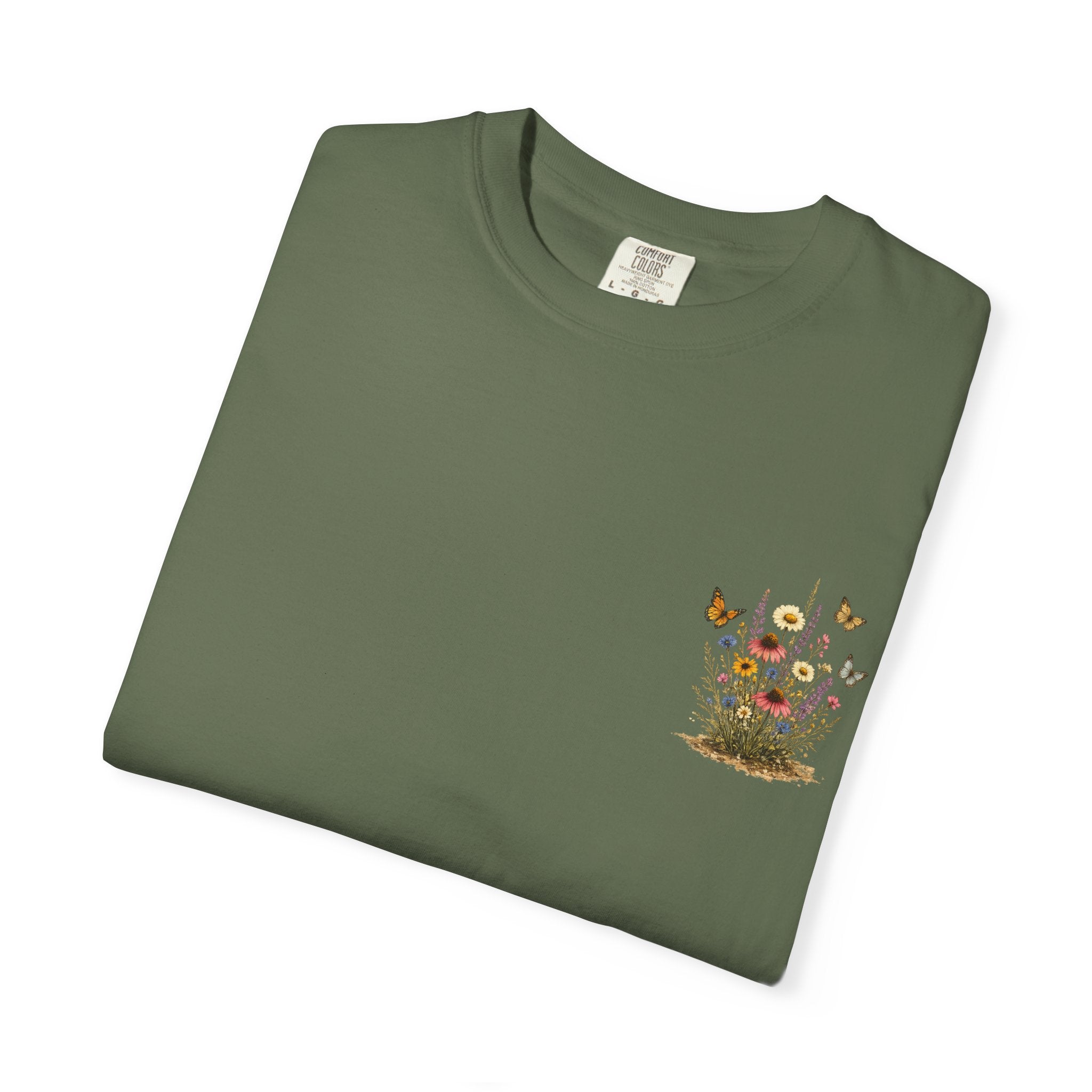 Wildflower Bouquet T-shirt | Backyard Butterflies, Botanical Illustration