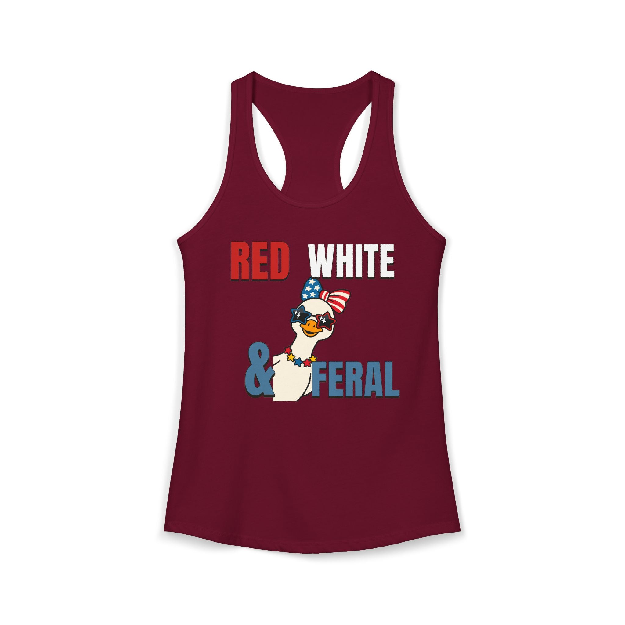 Red white & Feral Patriotic Tank Top