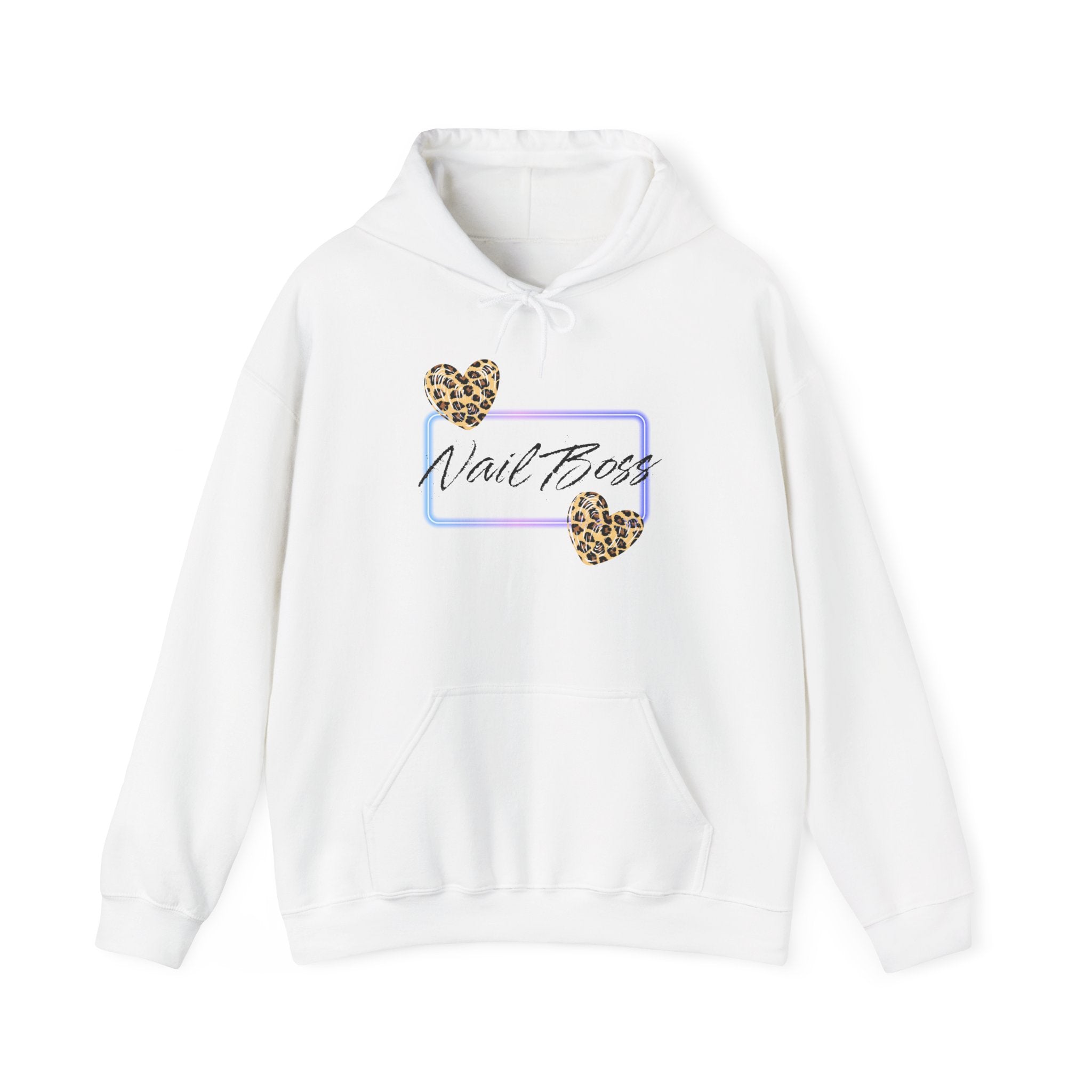 Nail Boss Hoodie — Leopard Hearts Nail Tech Sweatshirt