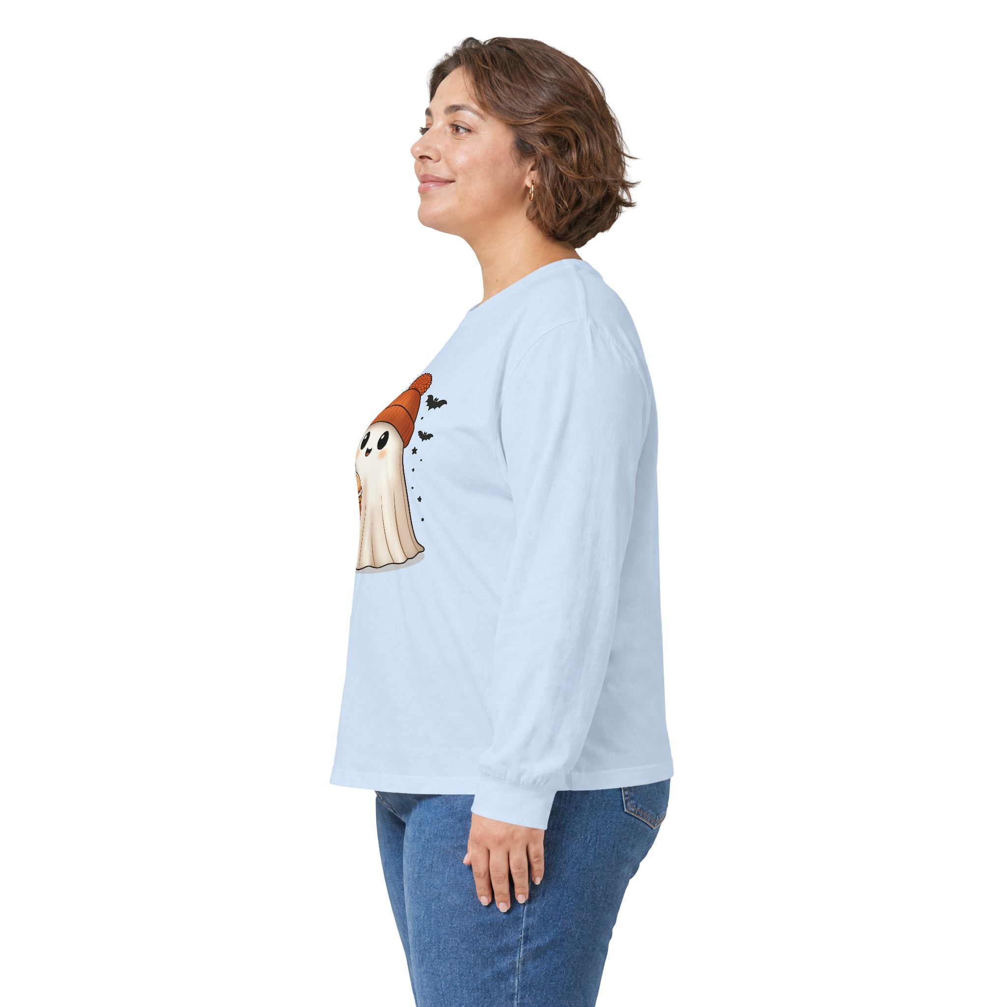 Cute Pumpkin Spice Ghost Unisex Ultra Cotton Long Sleeve Tee