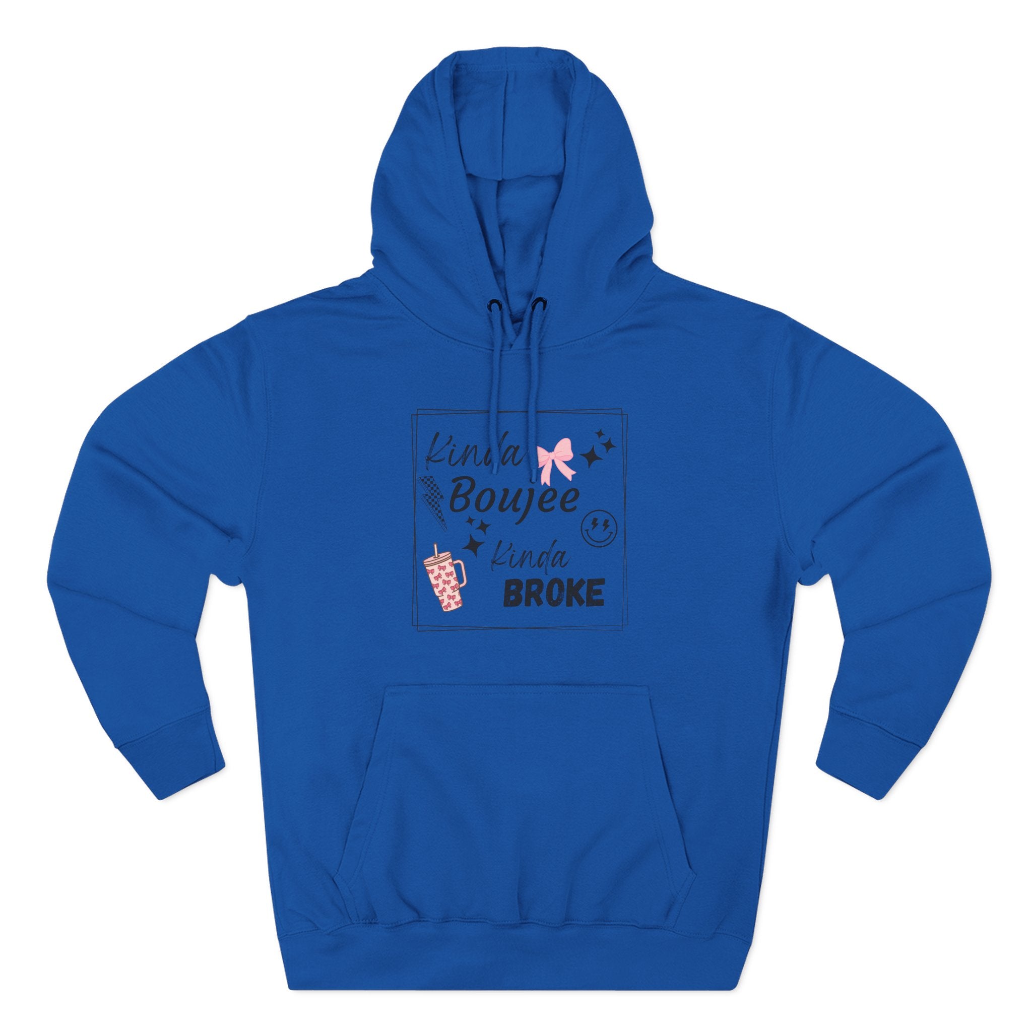 Boujee But Broke Hoodie — Cute Graphic Fleece Pullover