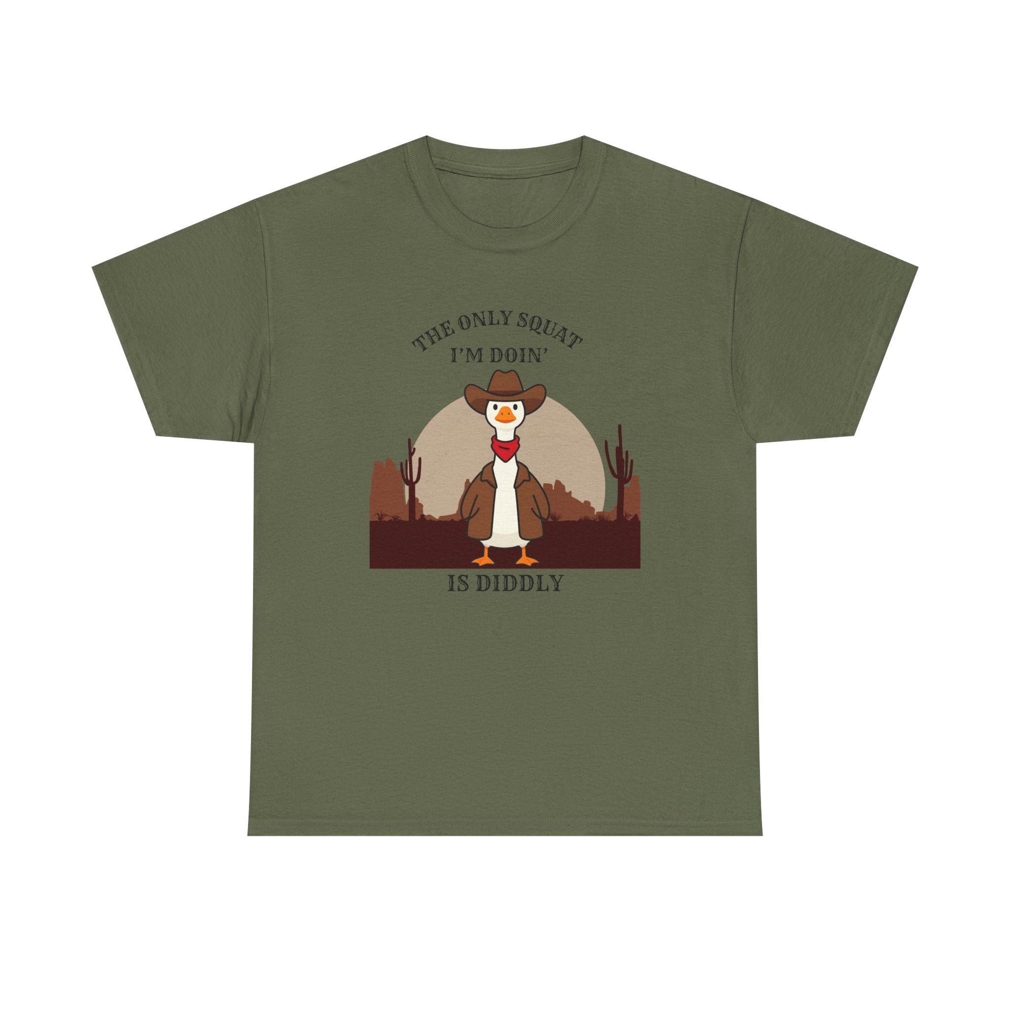 Cowboy Ferret Graphic Tee — "The Only Squat I'm Doin' Is Diddly" Cute Western Animal T-Shirt