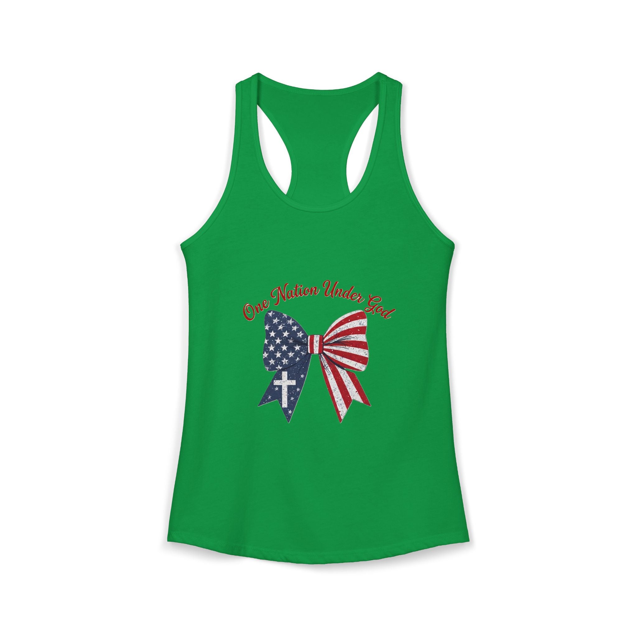 One Nation Under God Patriotic Tank Top — Women's Racerback
