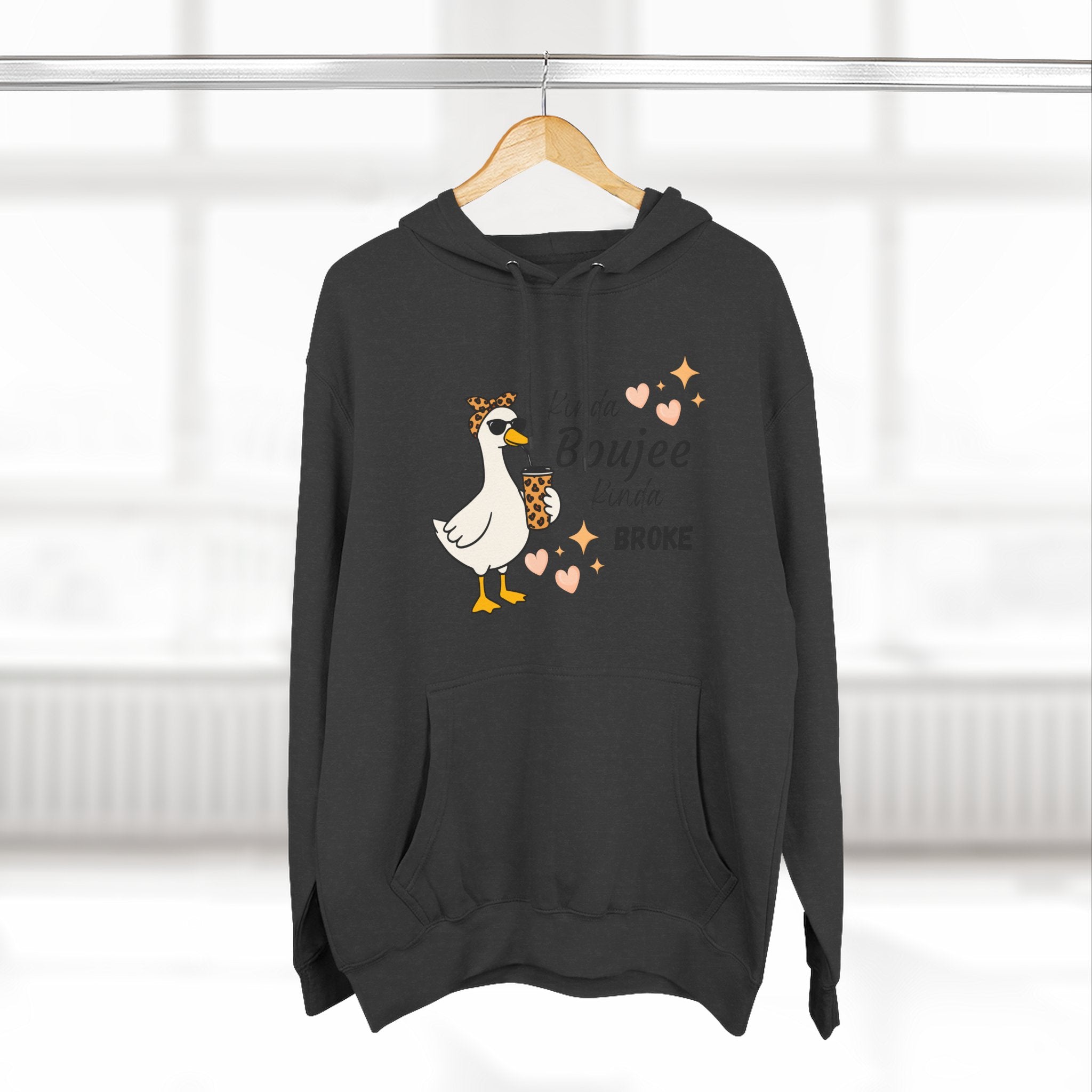Duck Graphic Hoodie — "A Little Boujee, Kinda Broke" Cute Casual Pullover